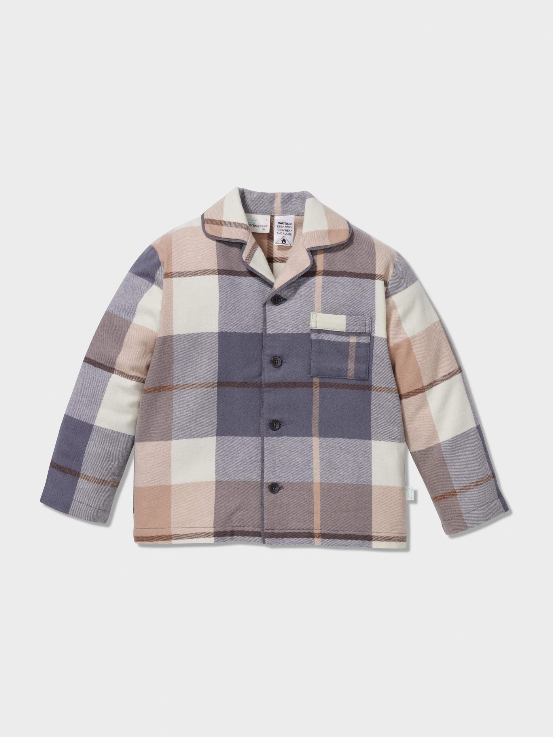 Boys Charcoal Check Classic Long Pj Set multi image 2