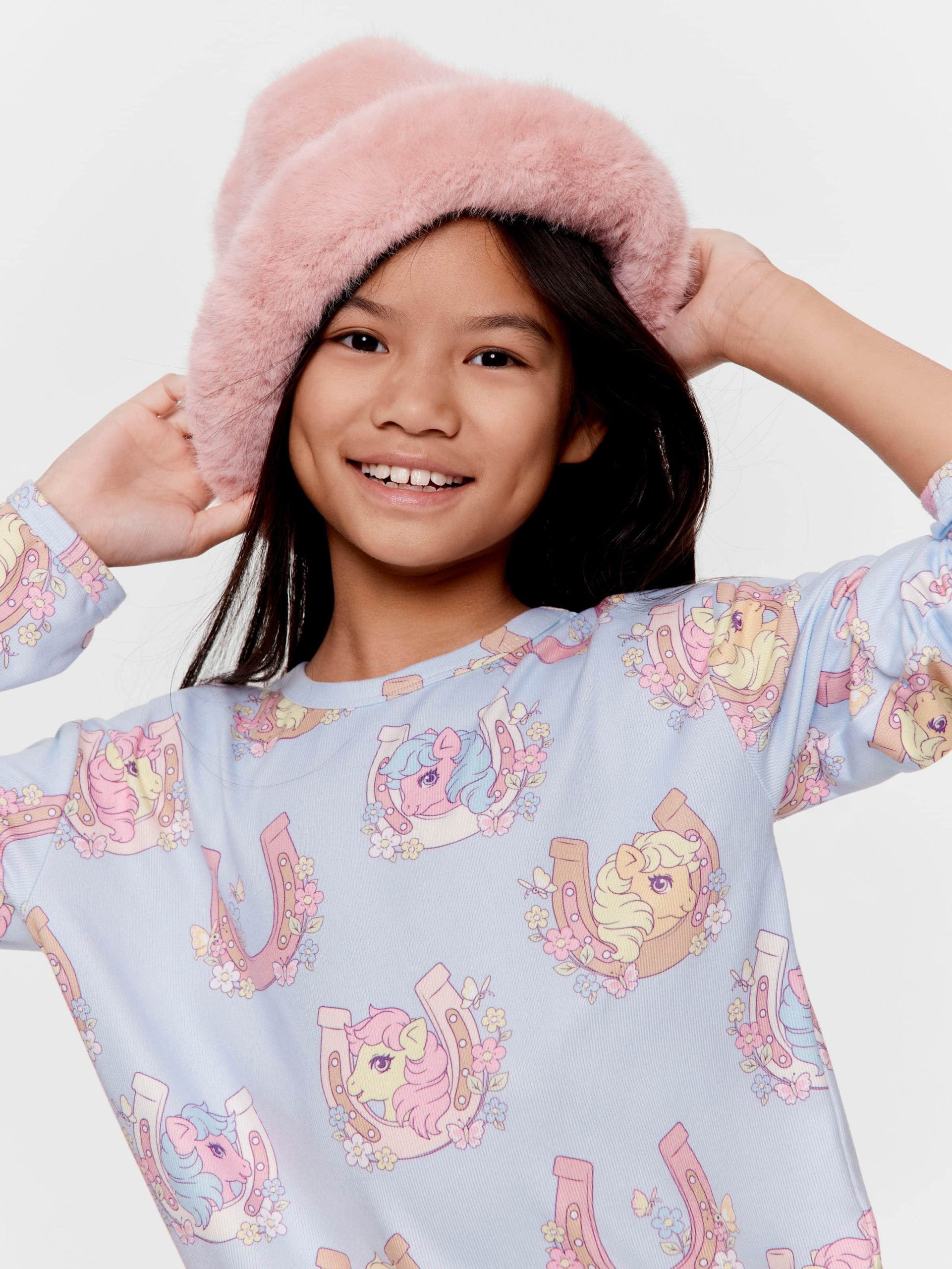 Girls My Little Pony Long Plush Pj Set Blue image 0