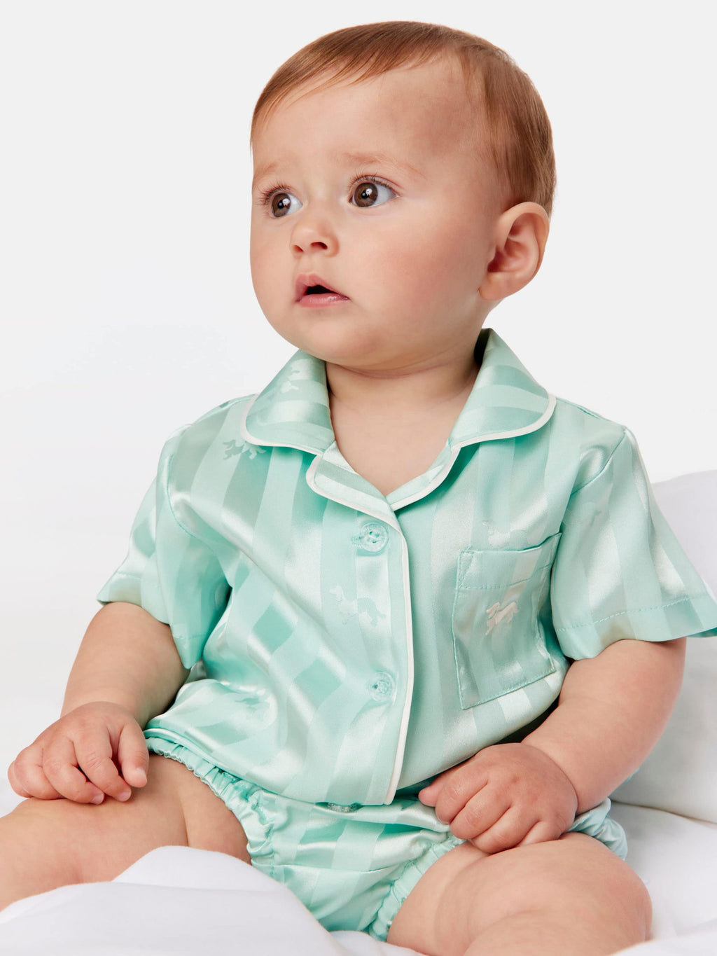 Baby Aqua Satin Pj Set aqua image 0