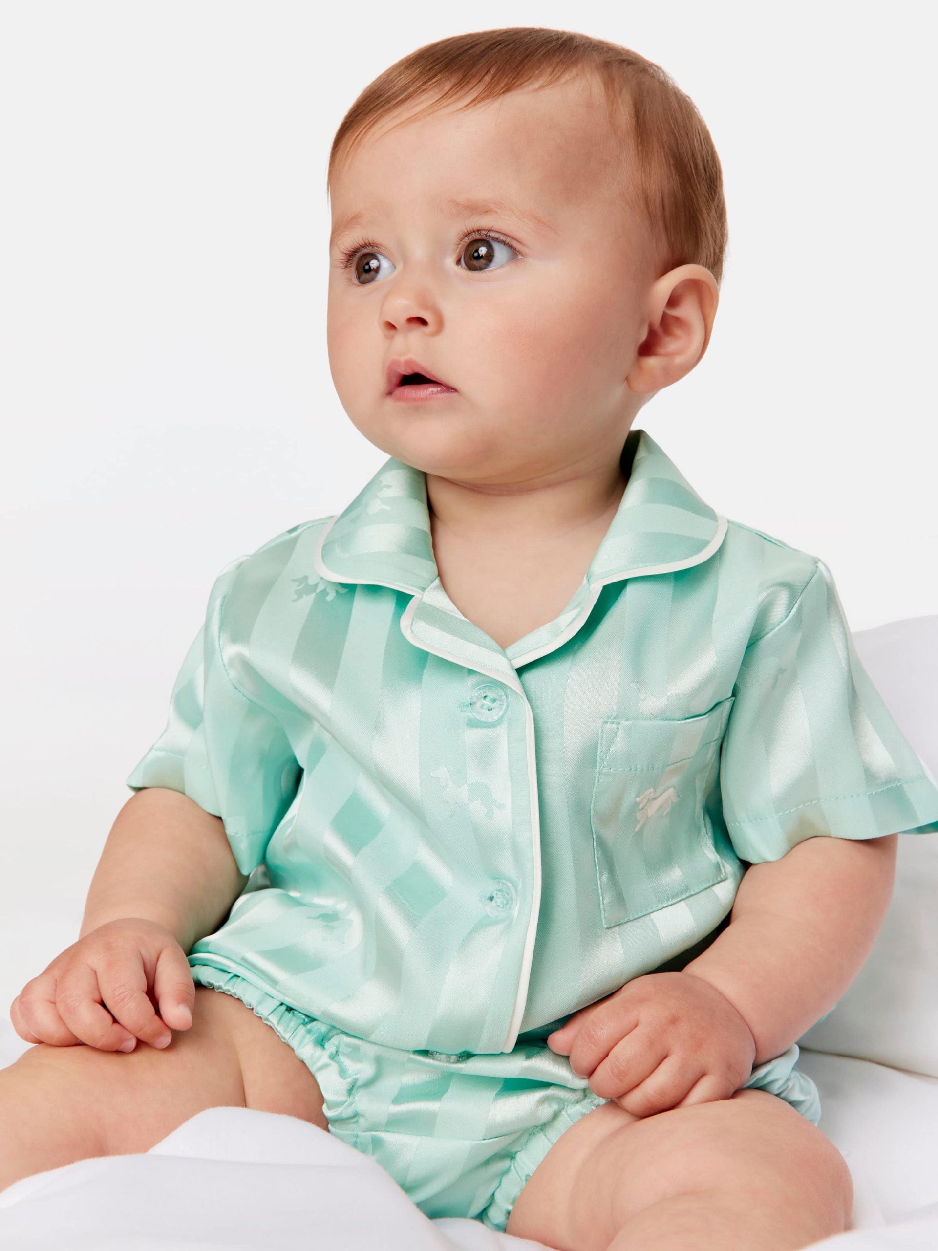 Baby Aqua Satin Pj Set aqua image 0