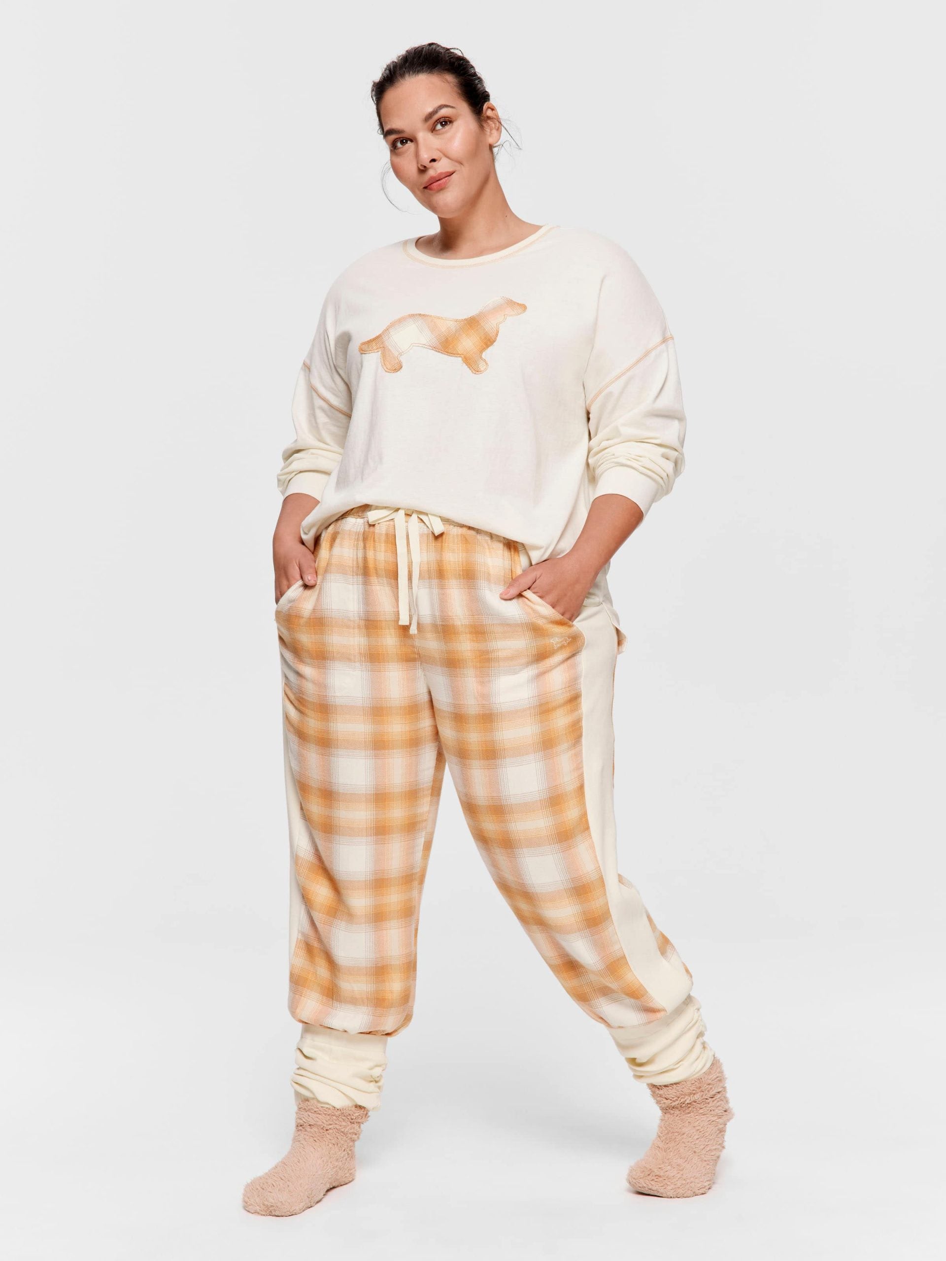 P.A. Plus Cowgirl Check Bamboo Flannelette Legwarmer Pj Pant Multi image 0