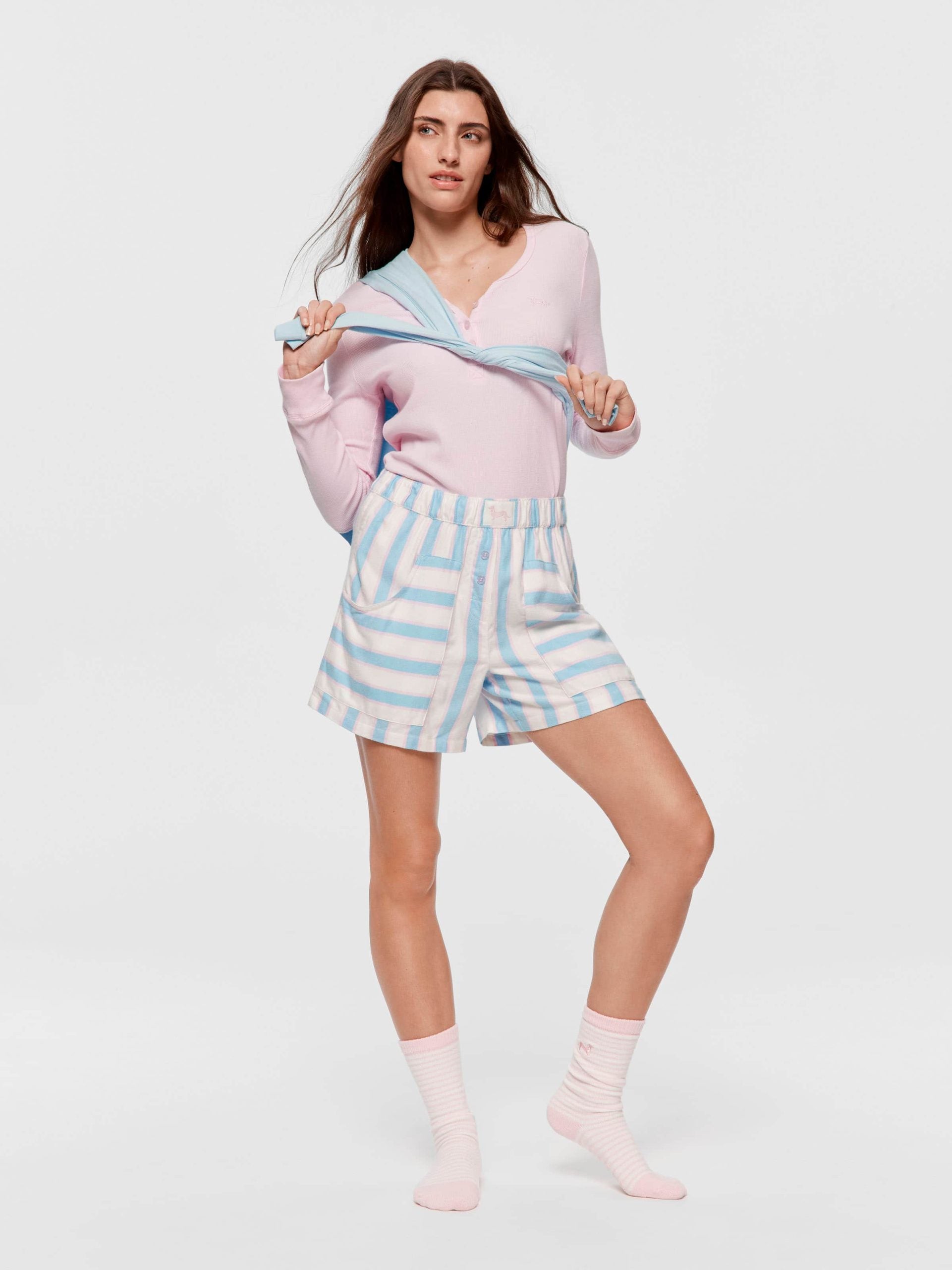 Blue Stripe Long Boxer Short multi image 0