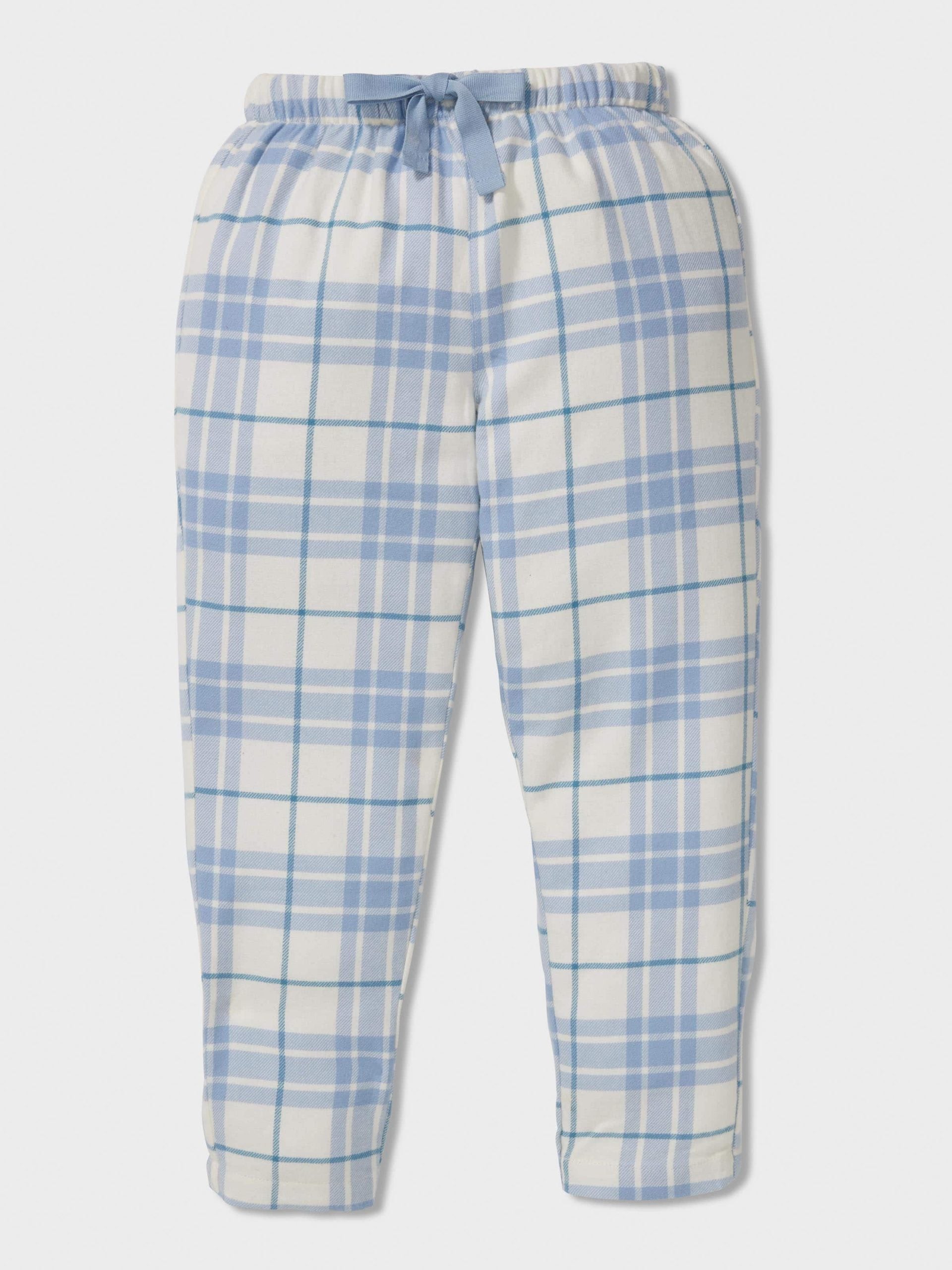 Jnr Boys Blue Check Long Pj Set multi image 1