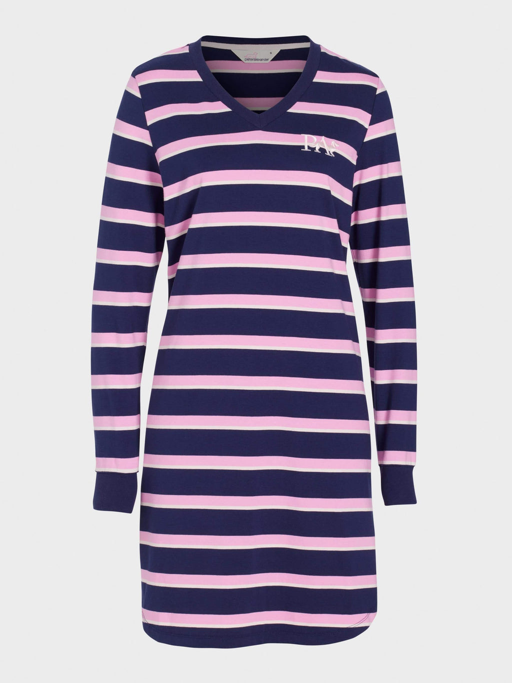 Stripe V Neck Long Sleeve Nightie multi image 3