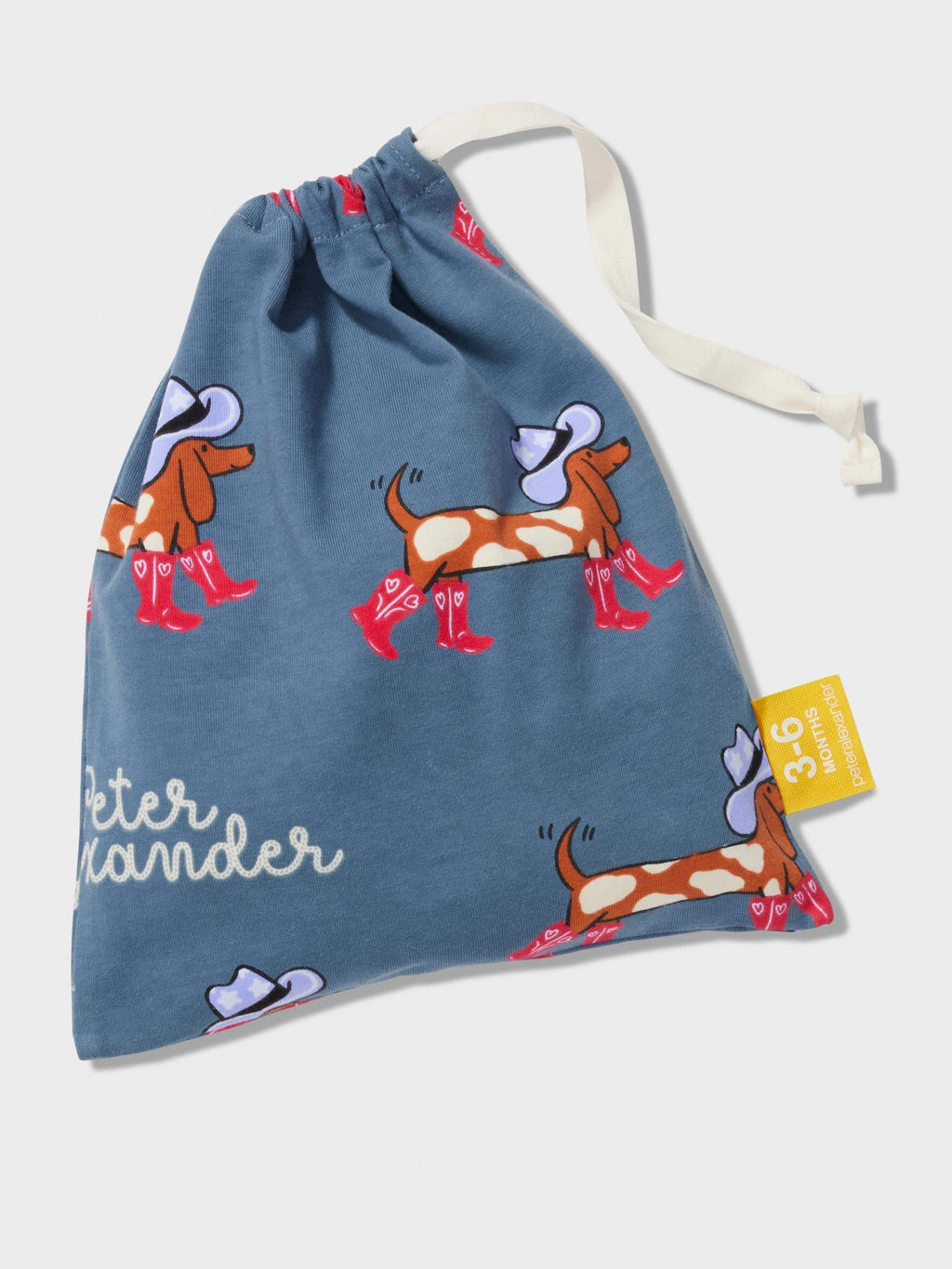 Baby Cowboy Print Long Pj Set Blue image 3
