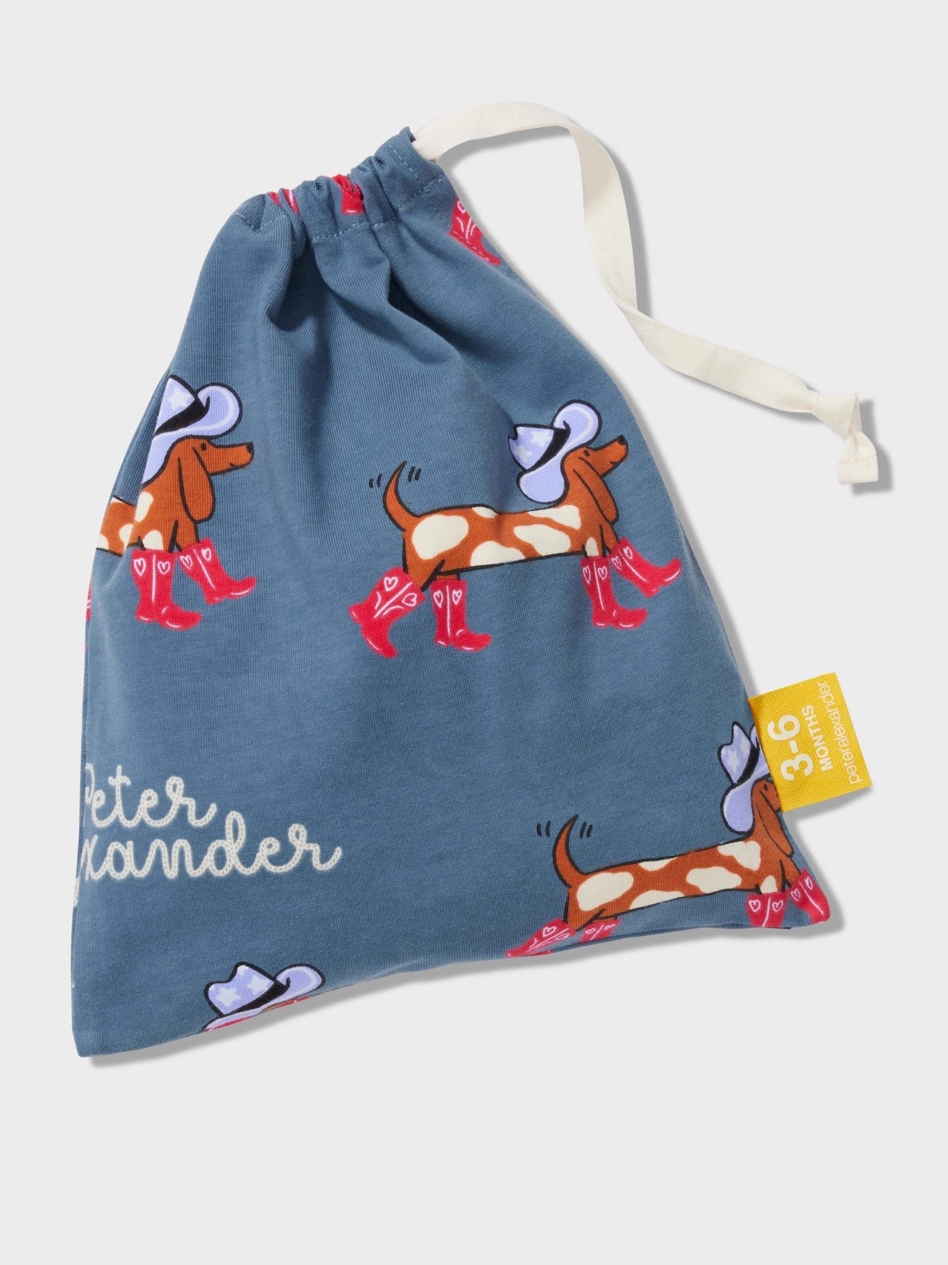 Baby Cowboy Print Long Pj Set Blue image 3