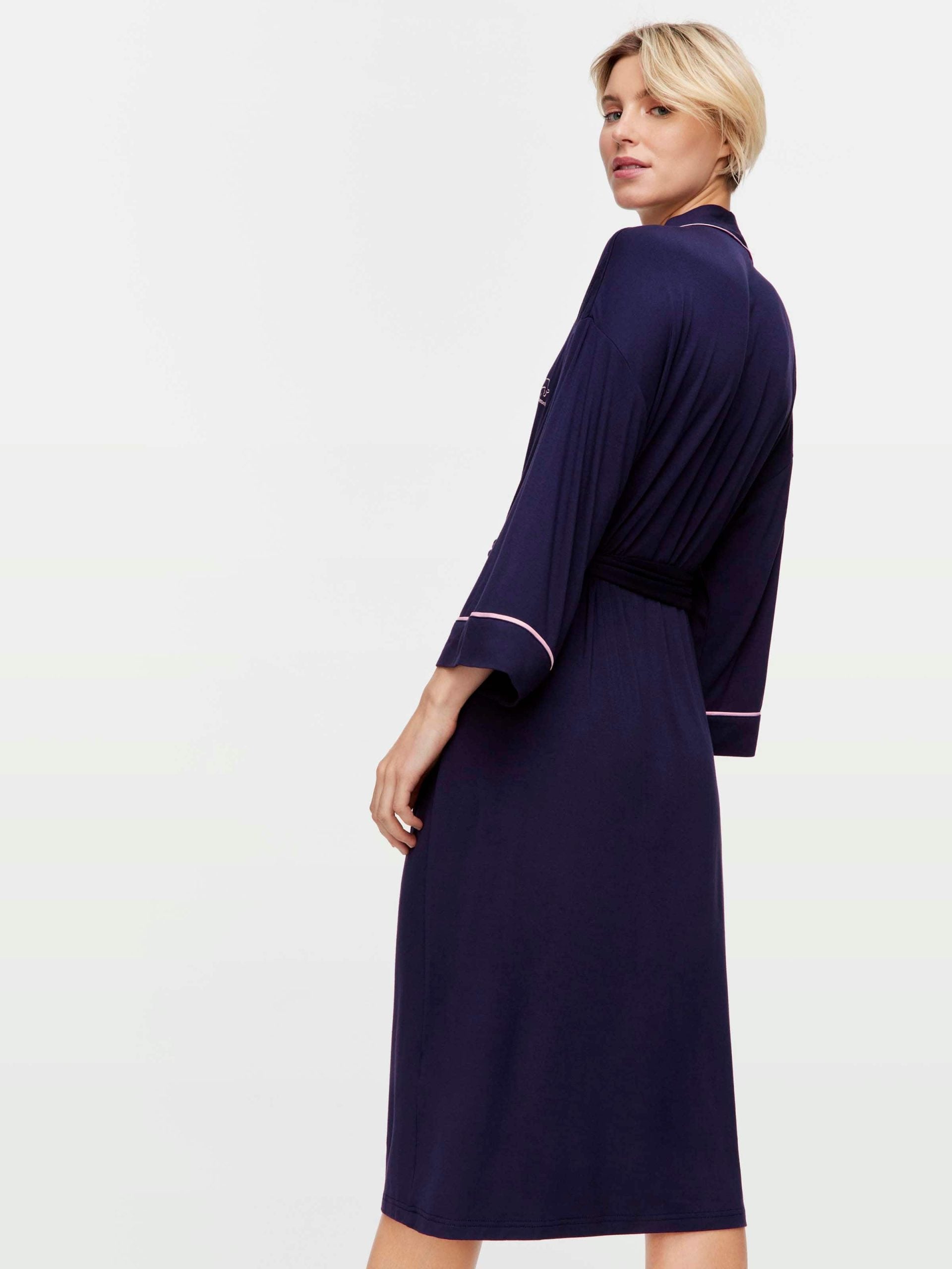 Navy Bamboo Knit Gown navy image 3