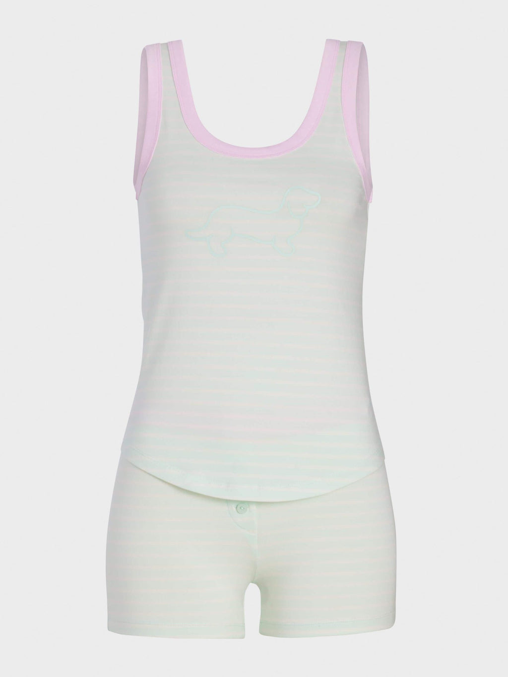 Mint Stripe Shortie Pj Set mint image 3