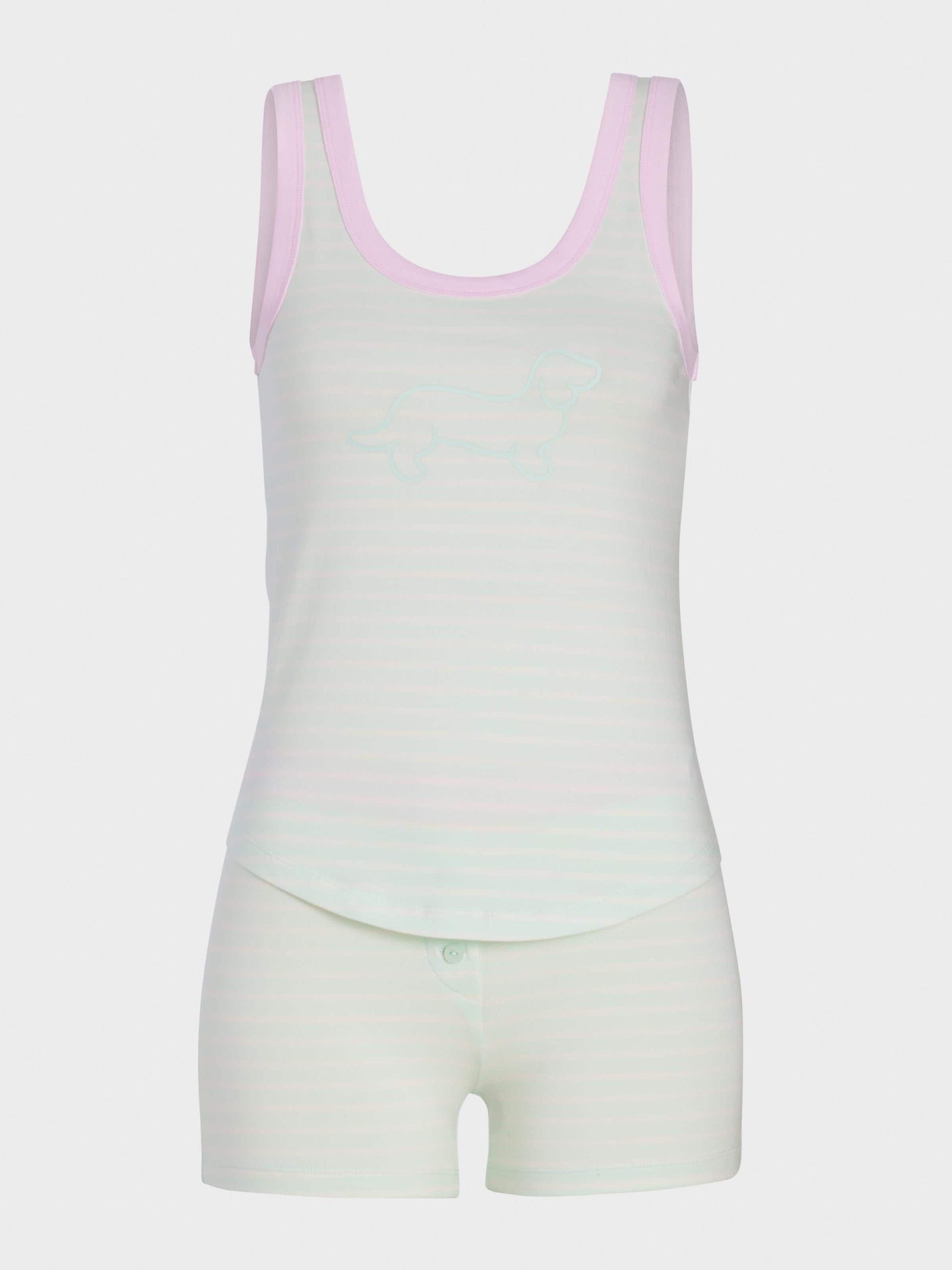 Mint Stripe Shortie Pj Set mint image 3