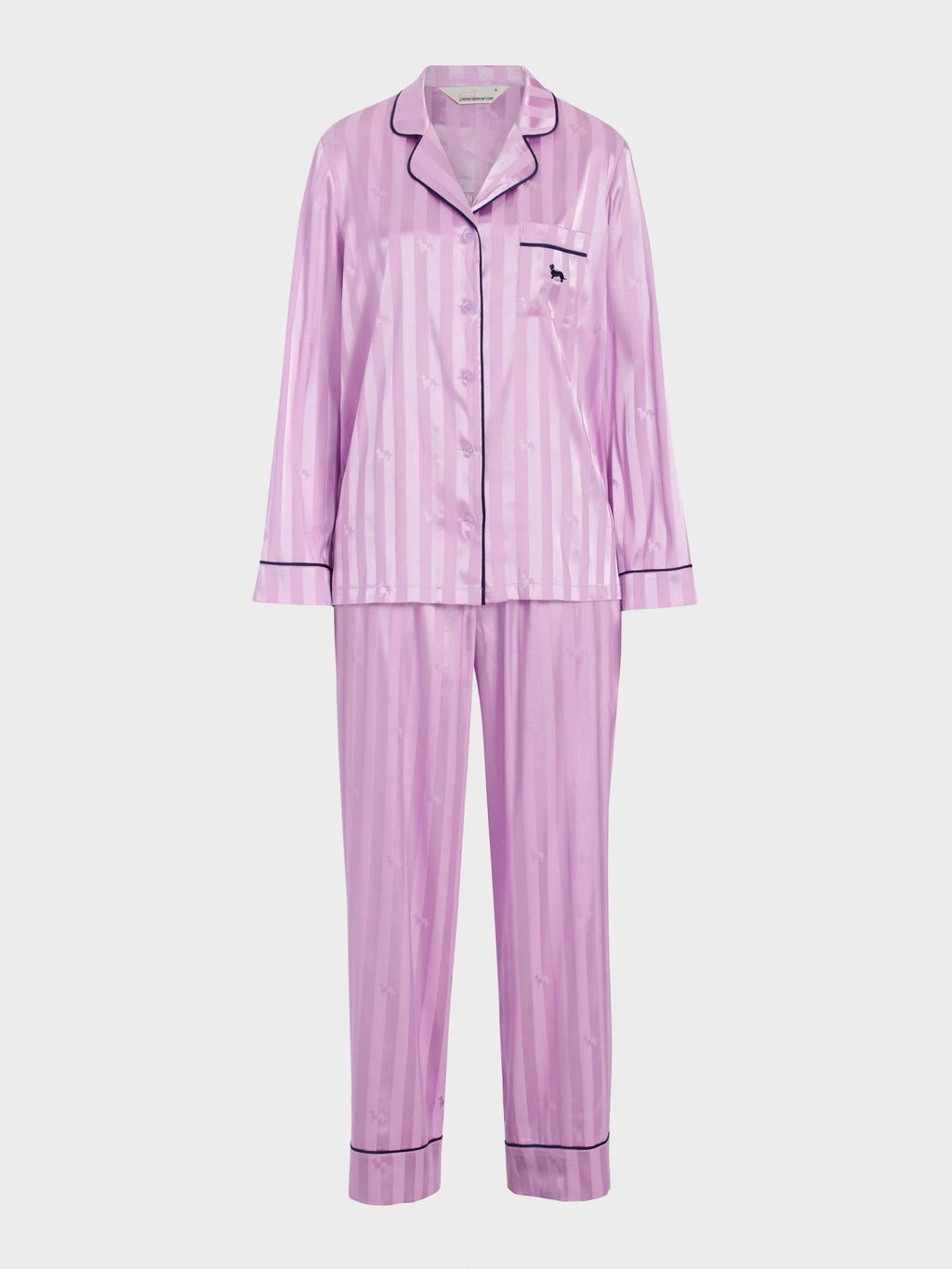 Lilac Penny Stripe Chic Satin Long Sleeve Pj Set lilac image 4