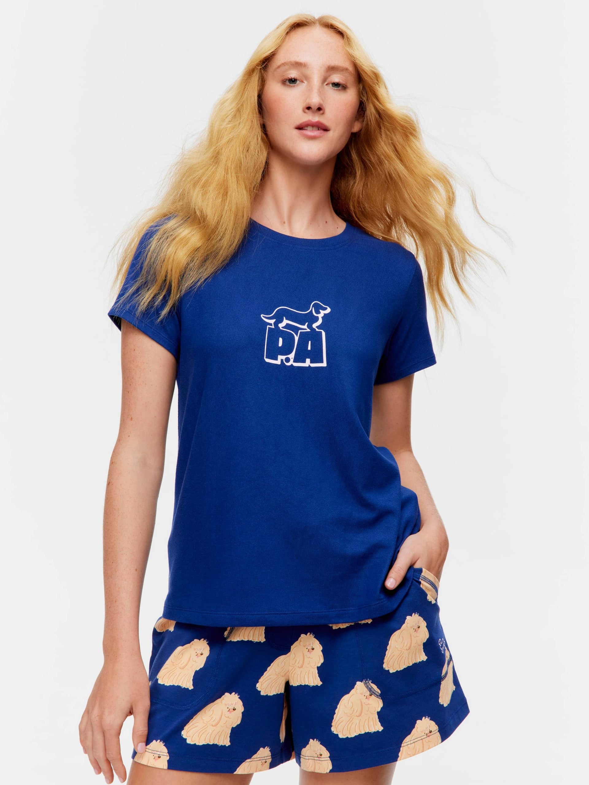 Navy Plush Block Logo Tee navy image 0