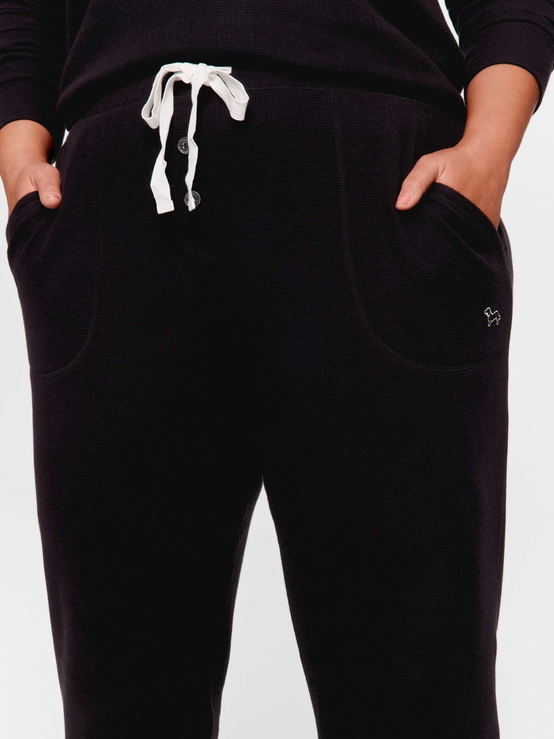 P.A. Plus Black Waffle Easy Pj Pant Black image 1
