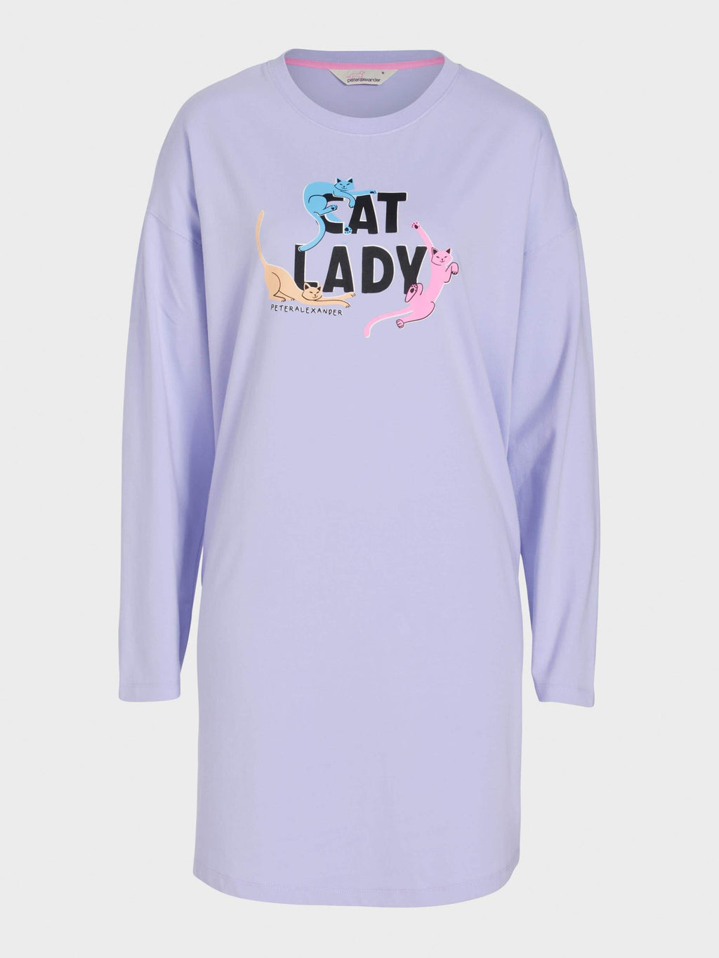 Lilac Cat Lady Long Sleeve Nightie multi image 3