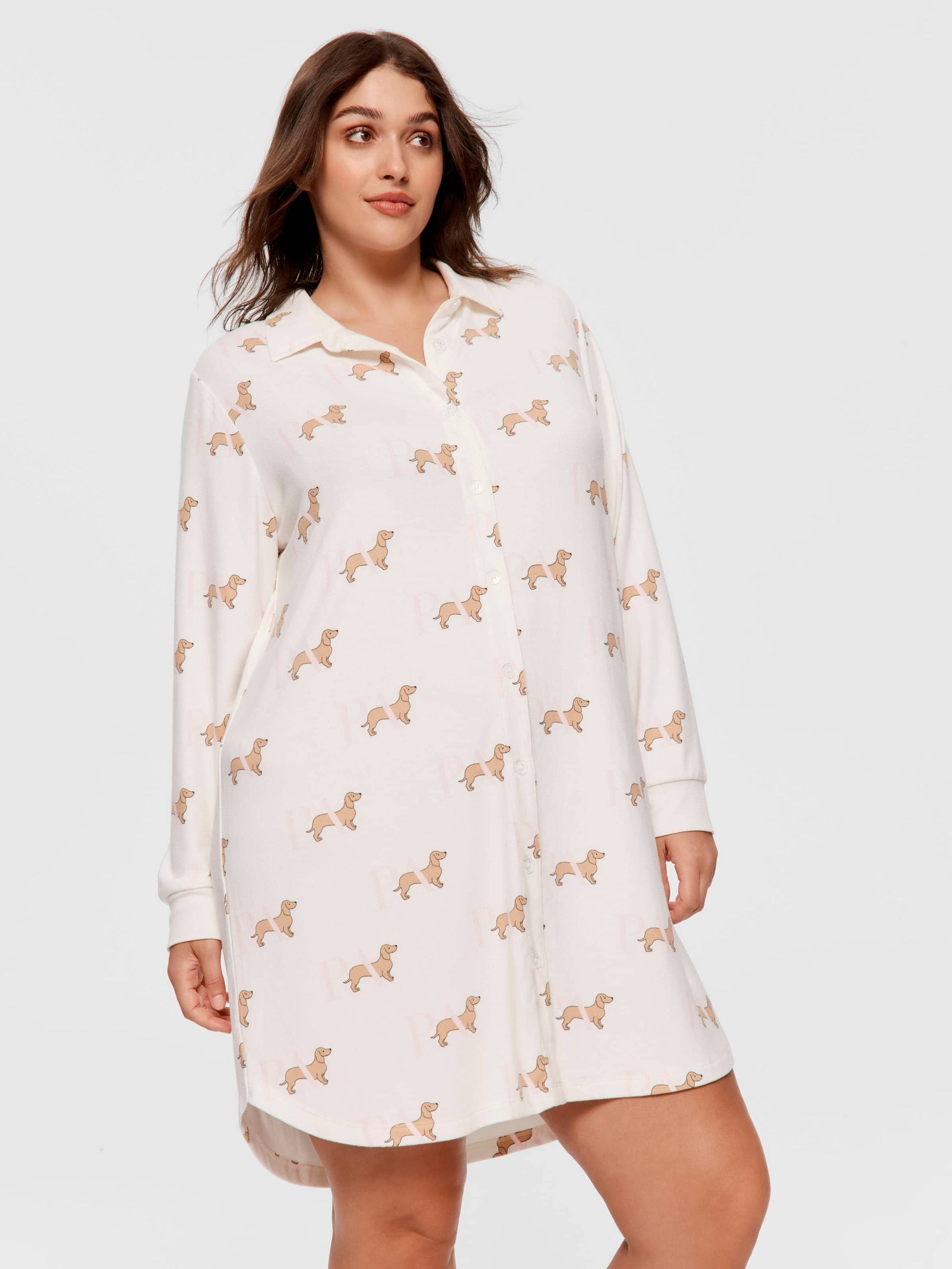 P.A. Plus Penny Long Sleeve Plush Nightshirt Multi image 0