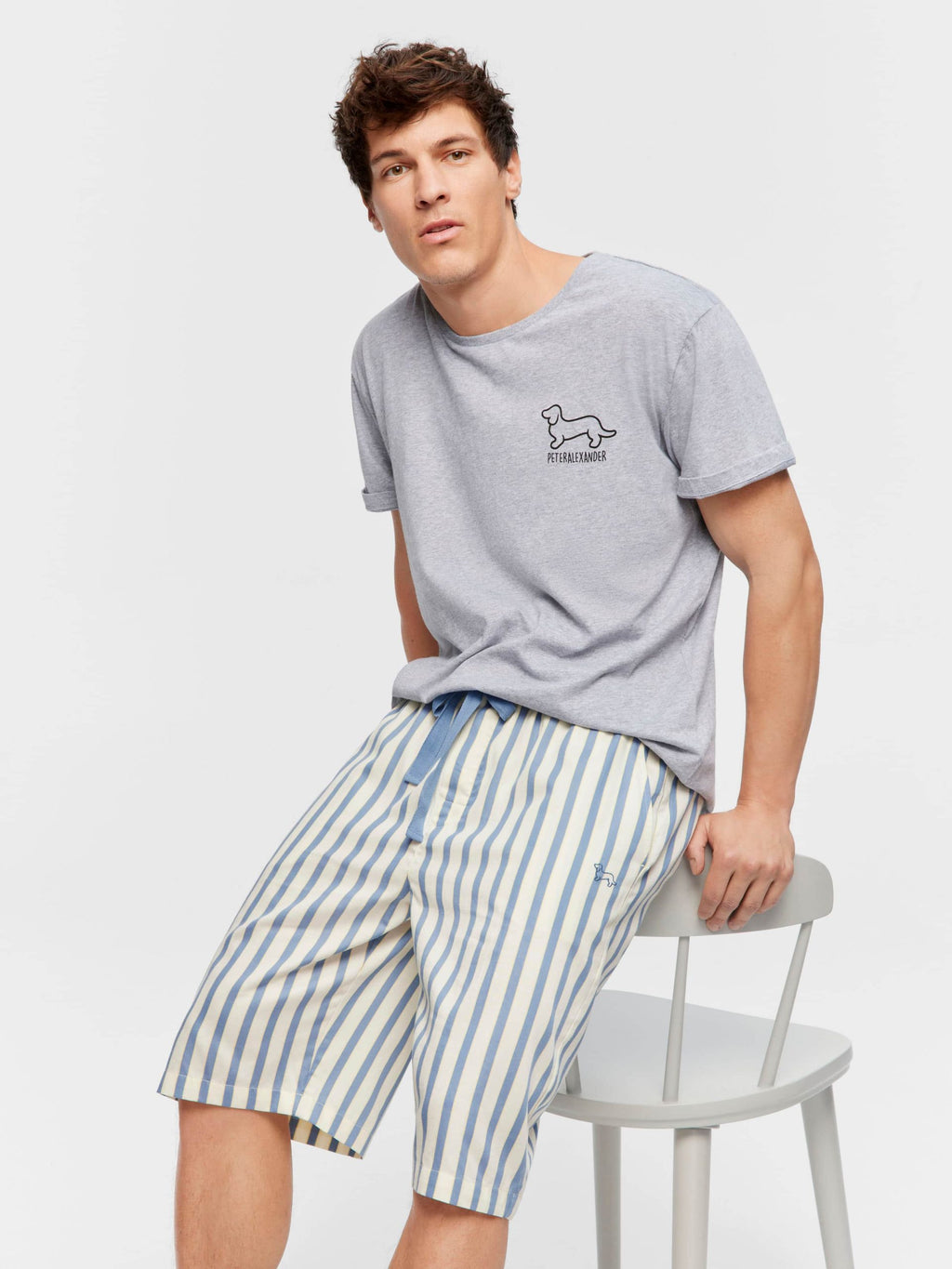 Blue Stripe Sleep Short multi image 0