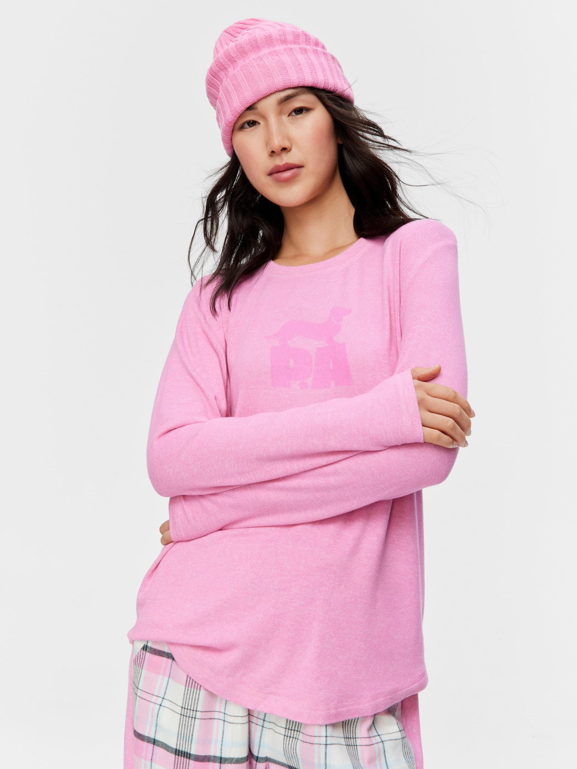 Fuzzy Logo Sweater pink image 0