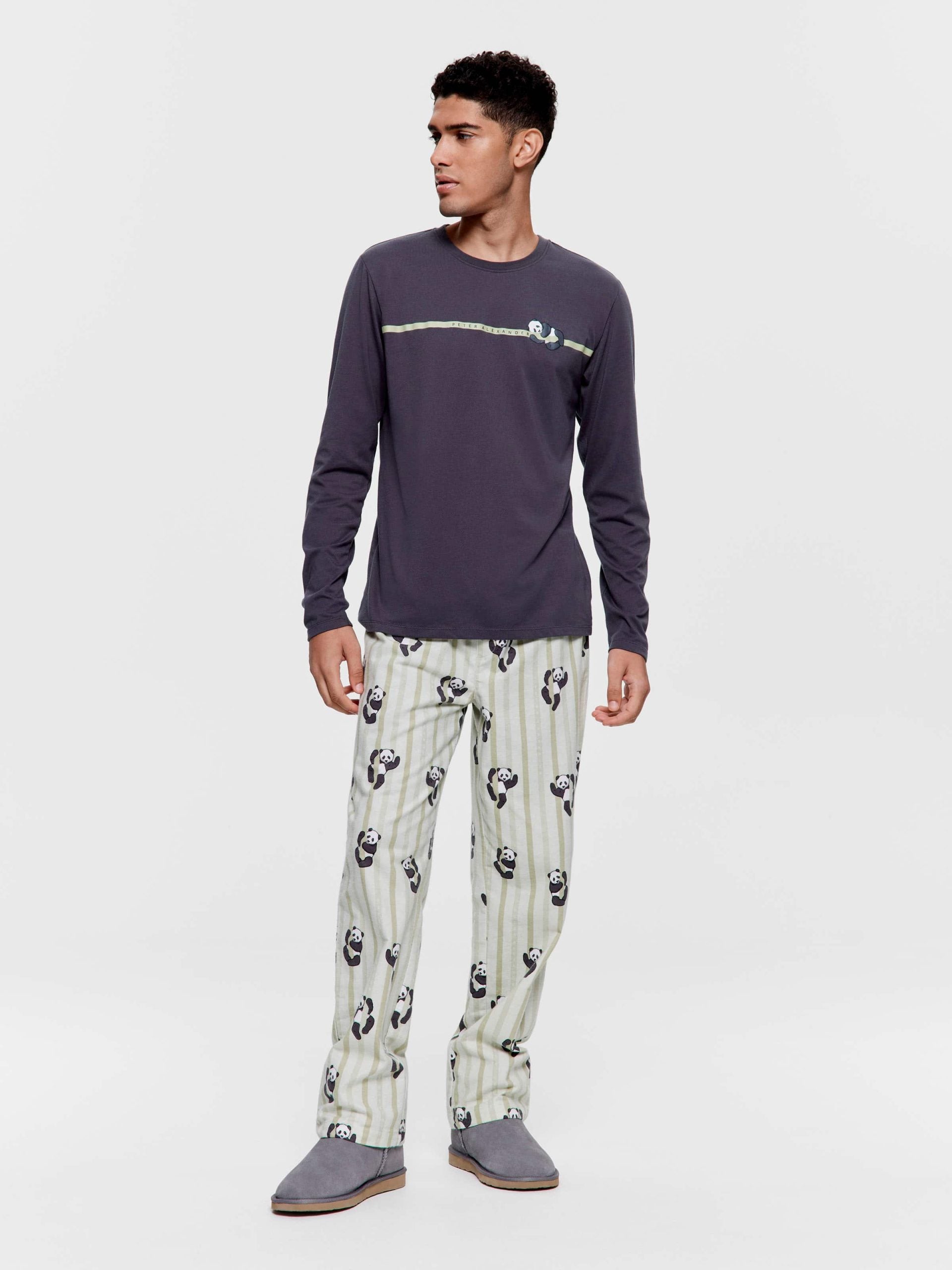 Sleepy Panda Long Sleeve Top charcoal image 2
