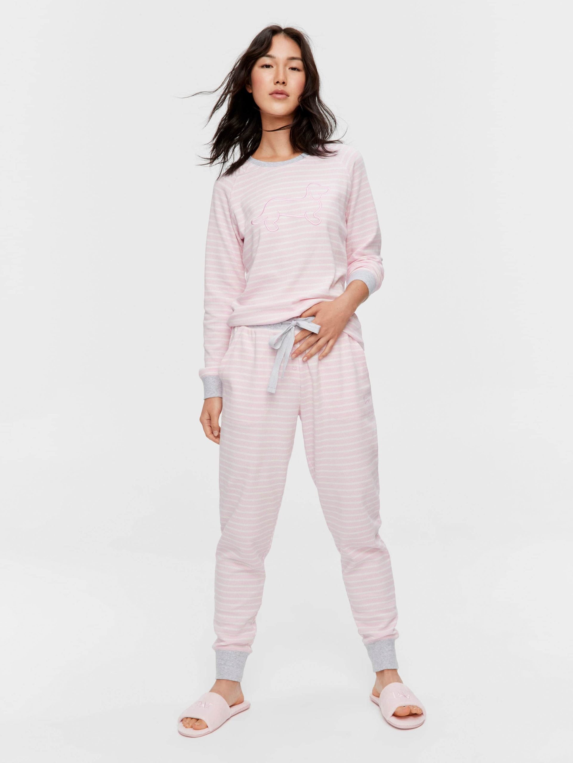 Pink Waffle Stripe Easy Pj Pant multi image 0