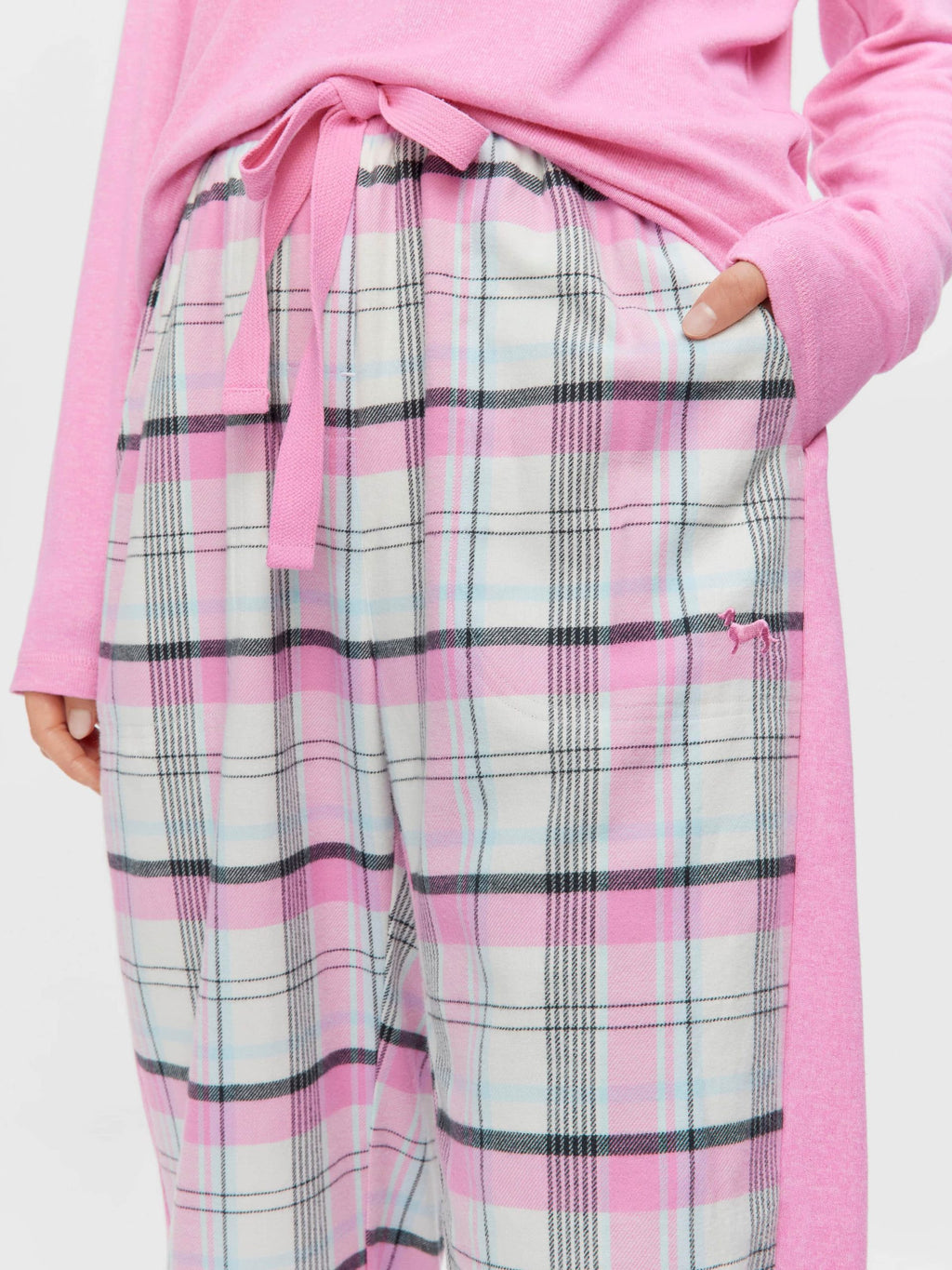 Pink Check Flannelette Legwarmer Pj Pant multi image 1