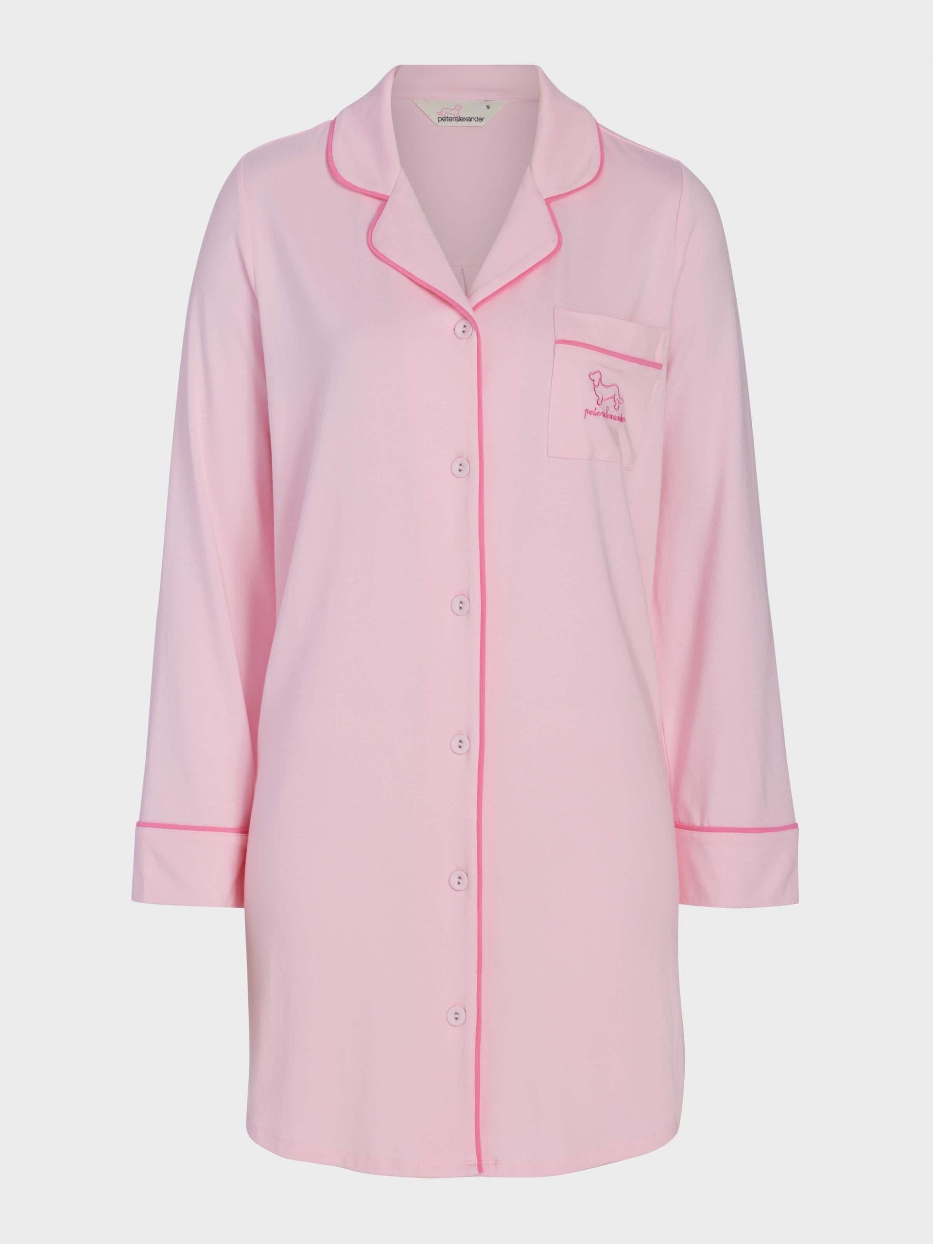 Super Soft Pink Bamboo Knit Long Sleeve Nightshirt Pink image 3