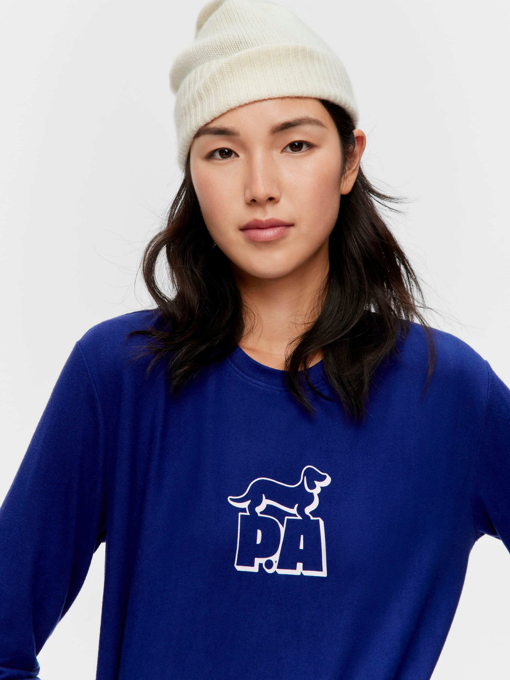 Navy Plush Block Logo Sweater navy image 1