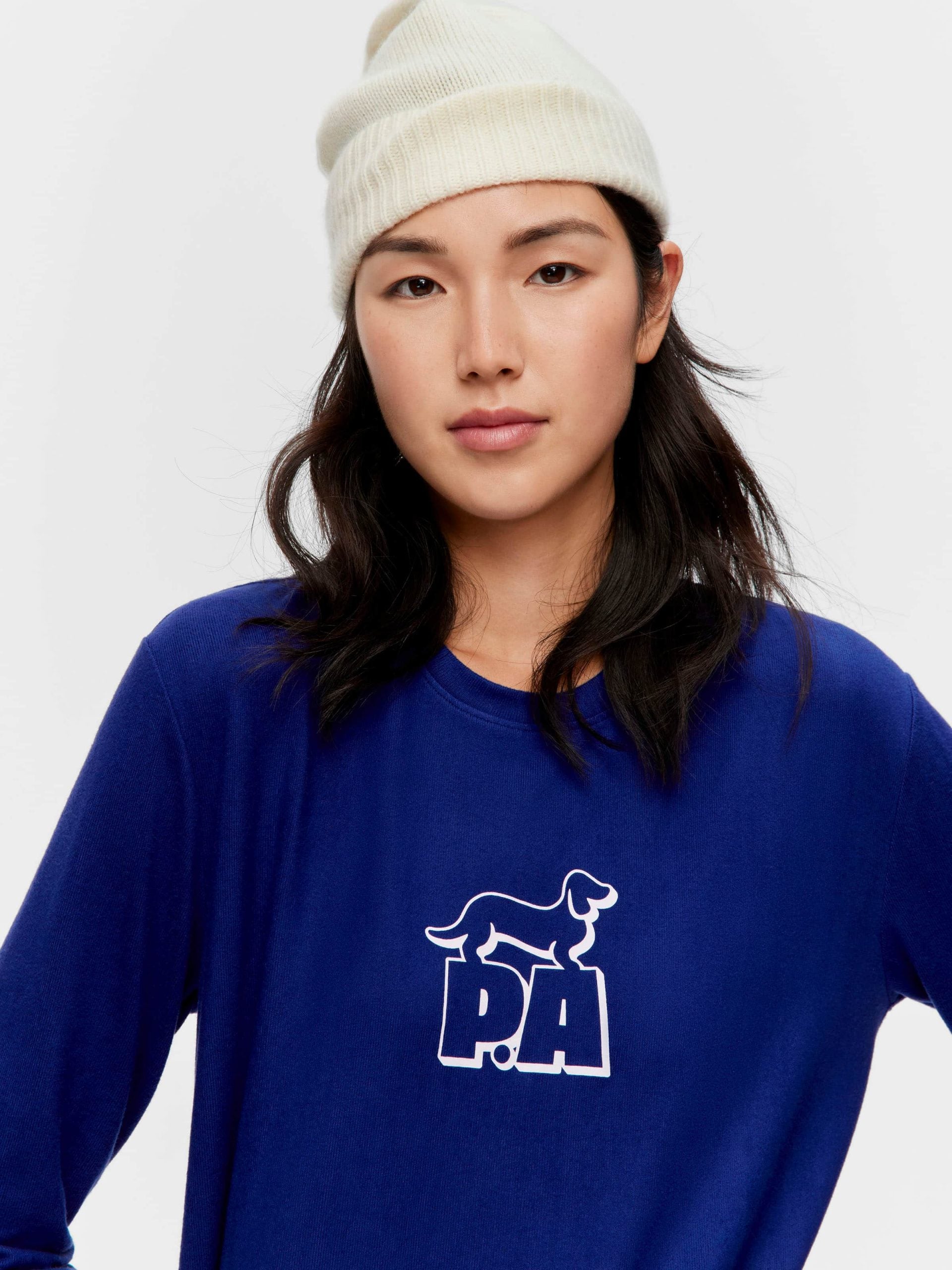 Navy Plush Block Logo Sweater navy image 1