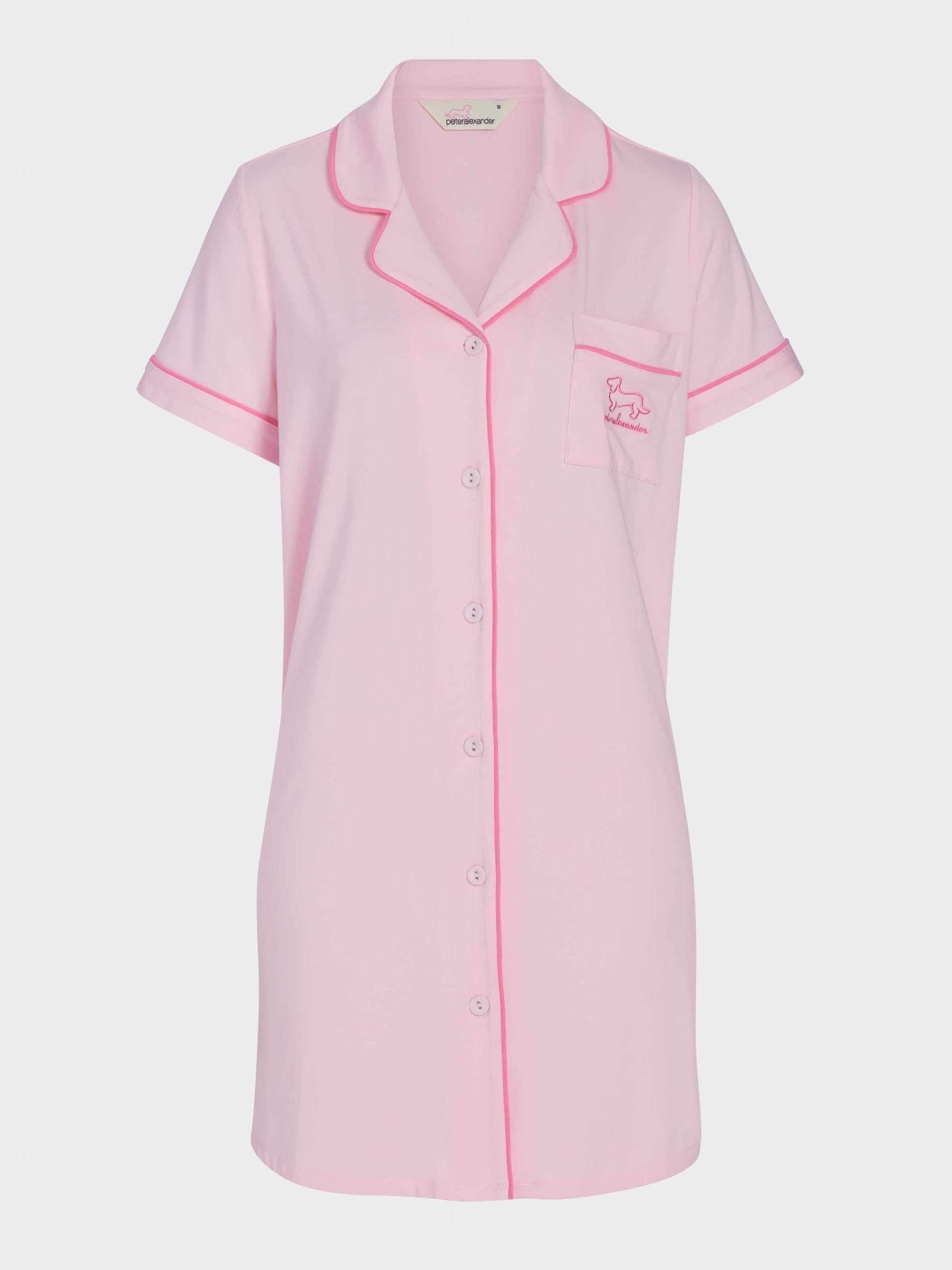 Super Soft Pink Bamboo Knit Short Sleeve Nightshirt Pink image 3
