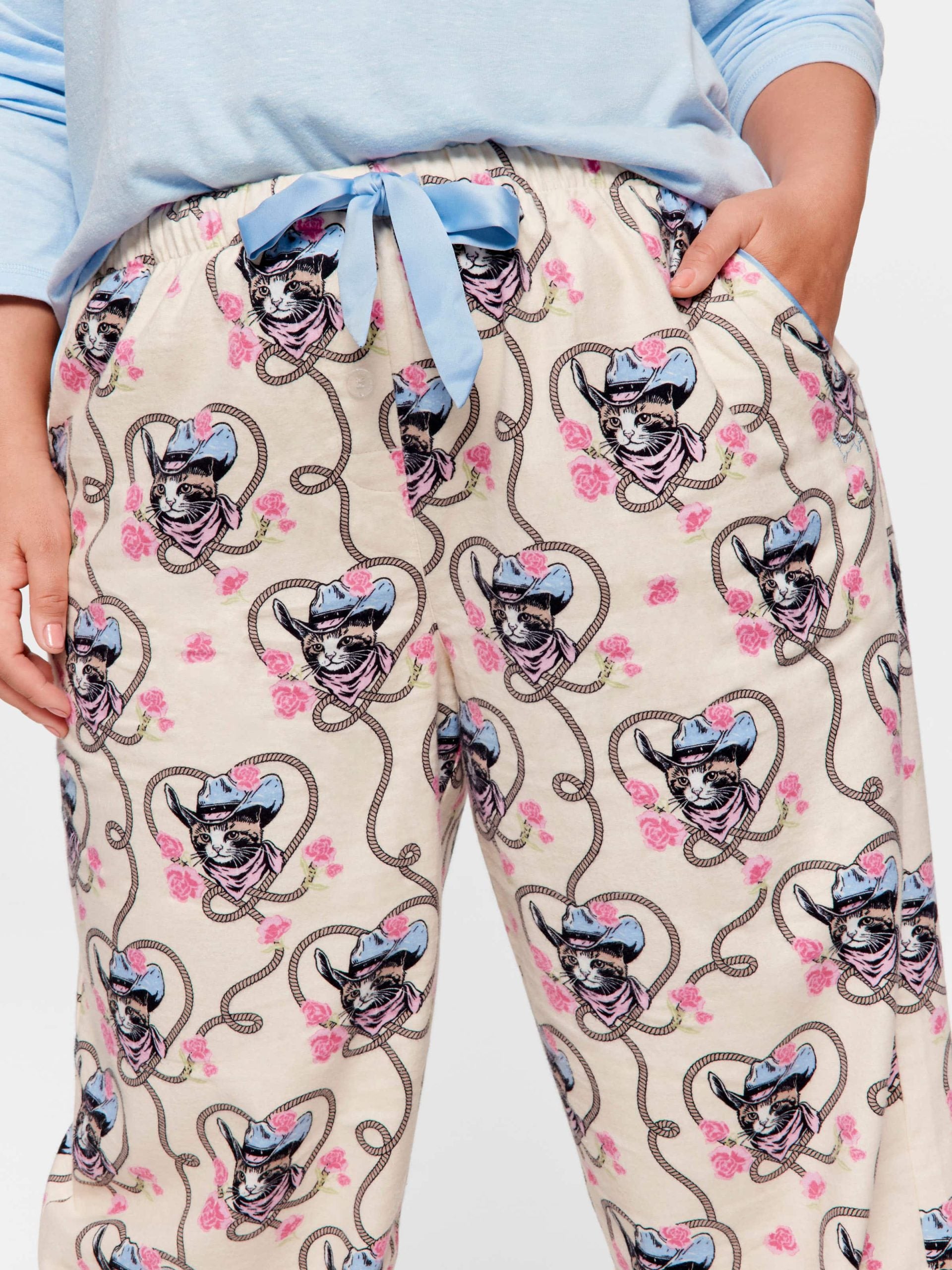 P.A. Plus Cowboy Kitty Flannelette Classic Pj Pant Multi image 1
