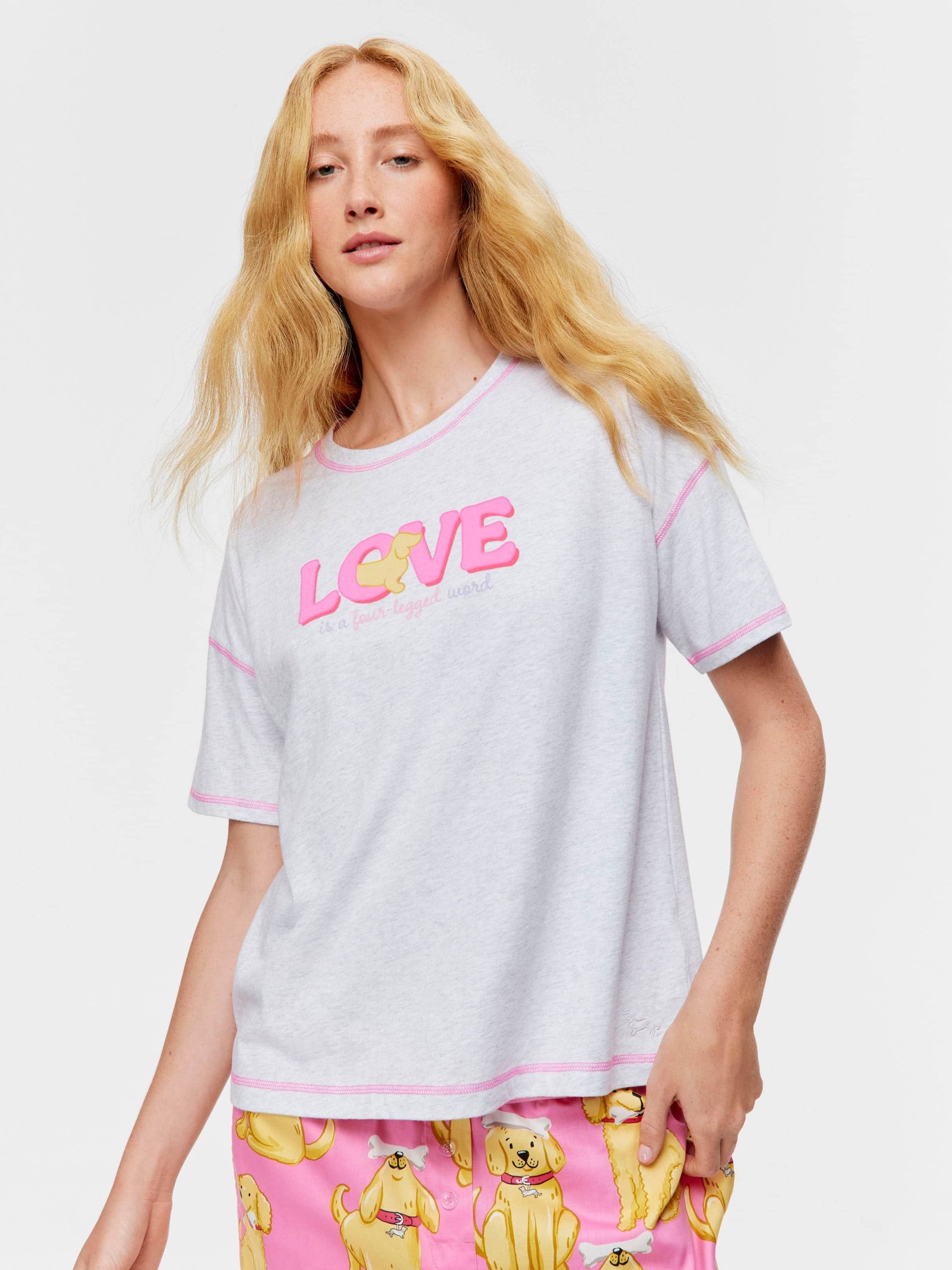 Love Is A 4 Legged Word Tee ltgrey image 0