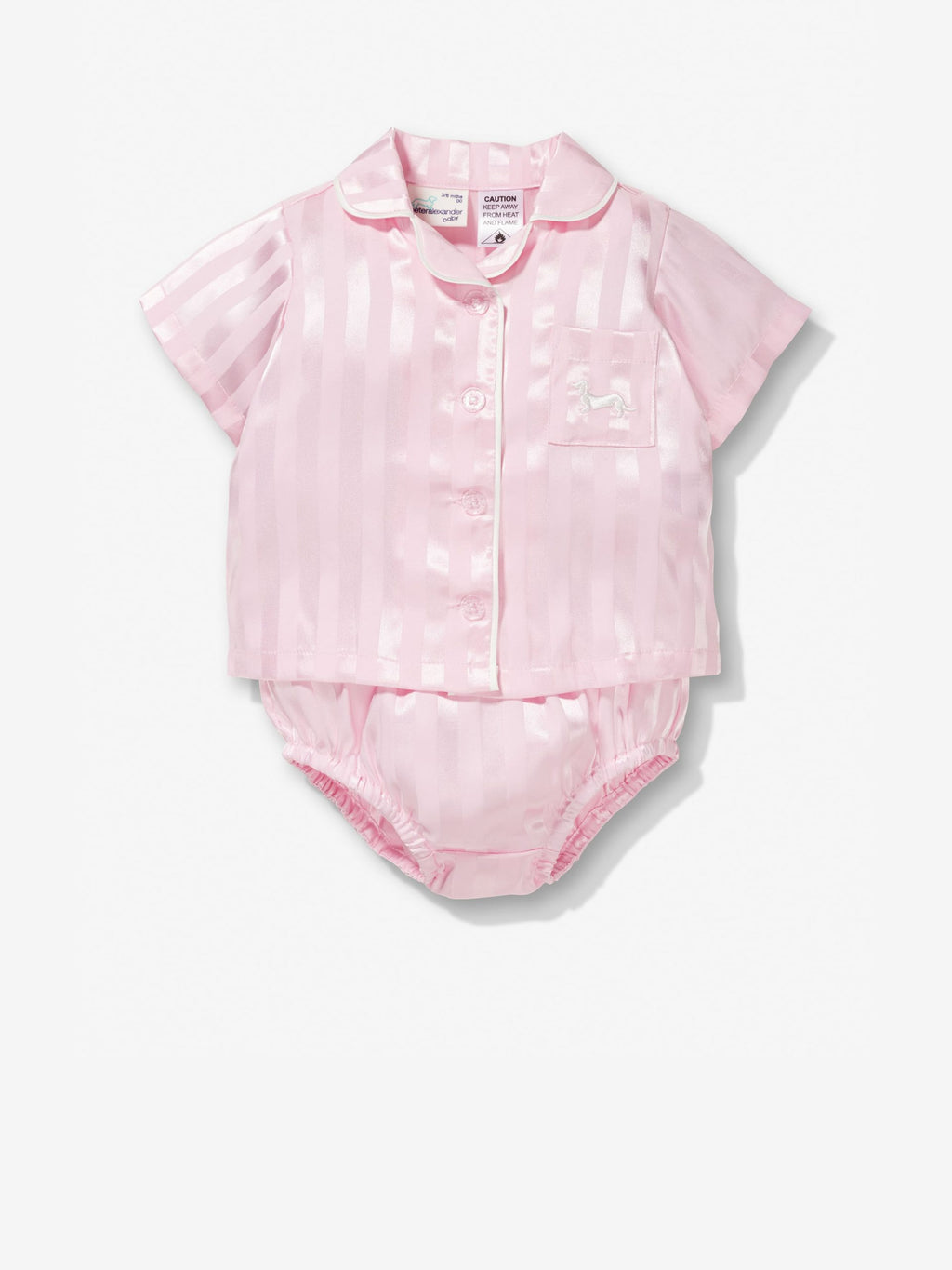 Baby Pink Stripe Satin Pj Set Pink image 2