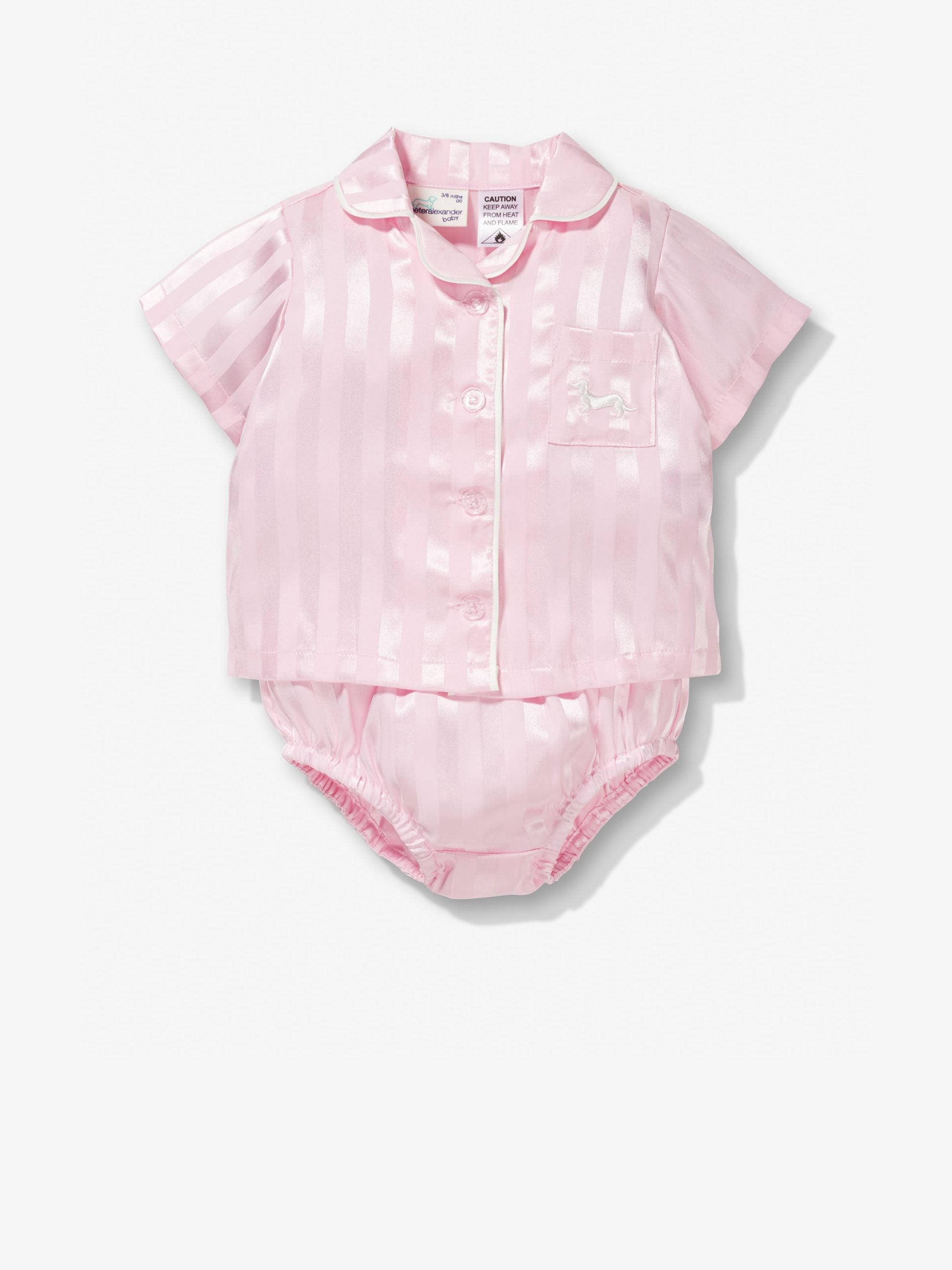 Baby Pink Stripe Satin Pj Set Pink image 2