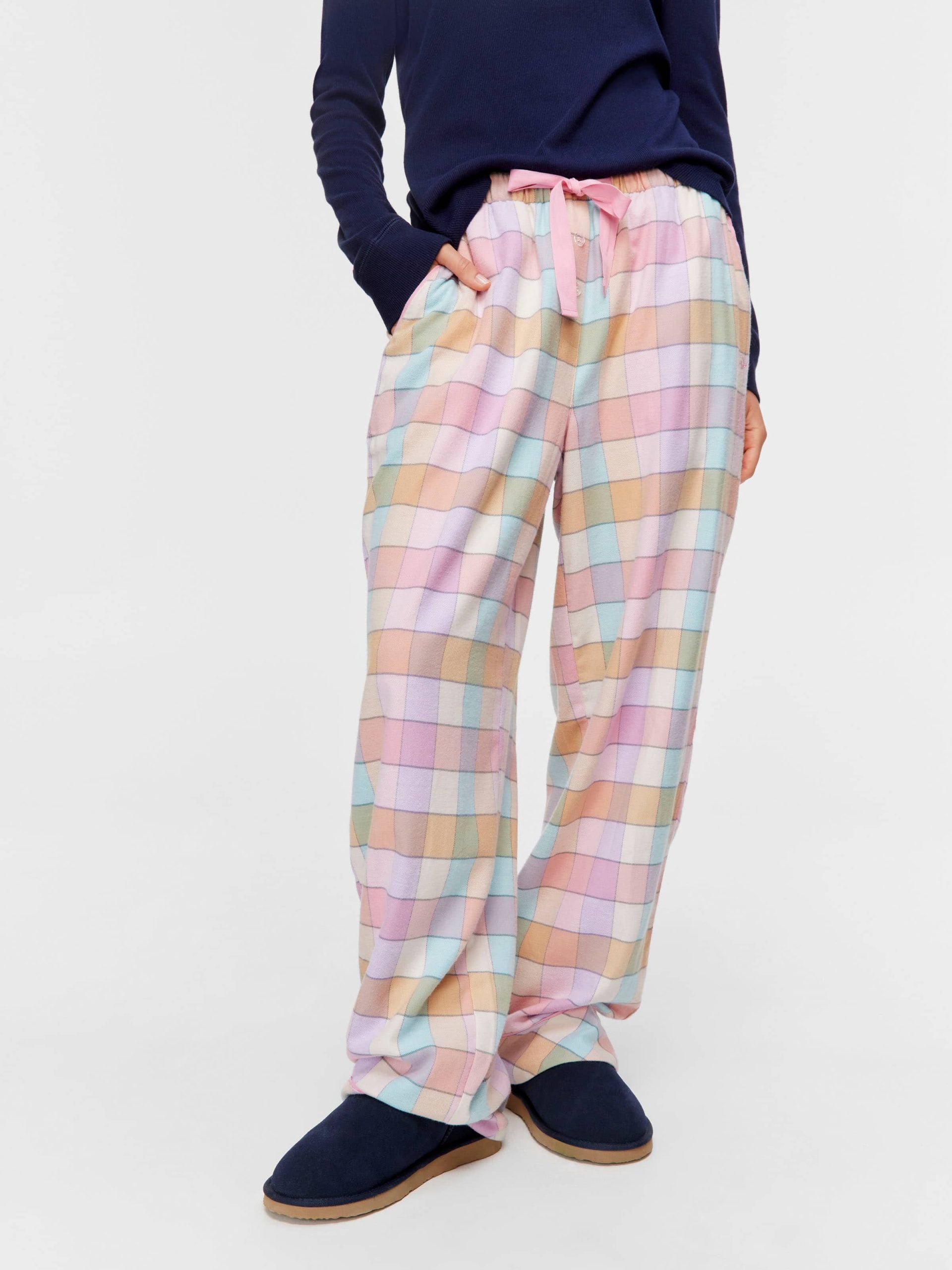 Pink Bold Check Flannelette Pj Pant multi image 2
