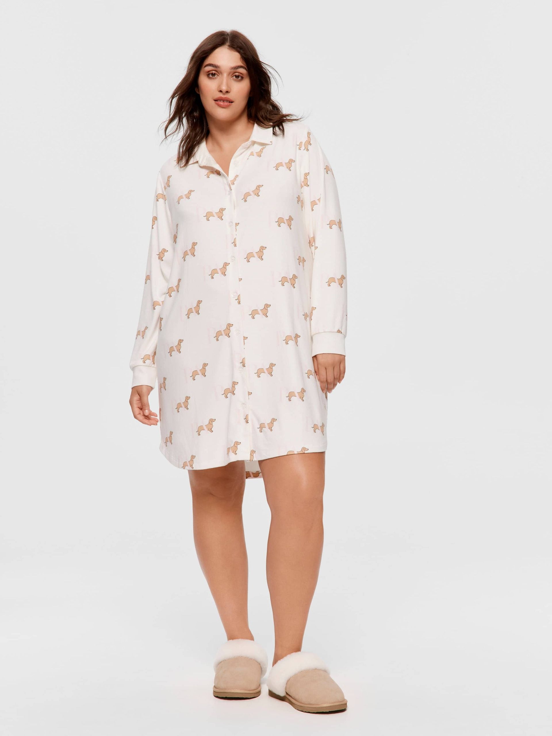 P.A. Plus Penny Long Sleeve Plush Nightshirt Multi image 2