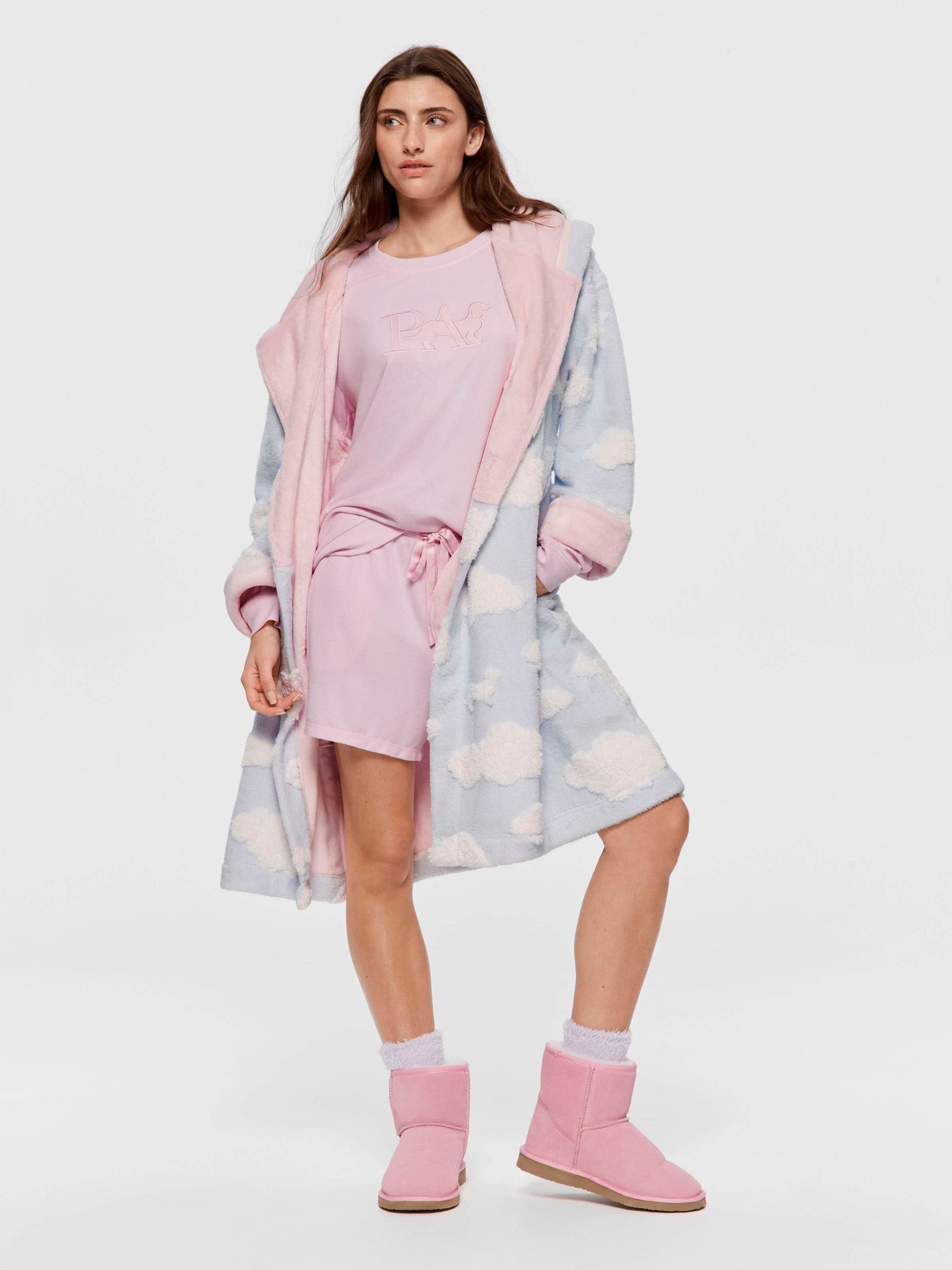Fluffy Cloud Hooded Gown multi image 2
