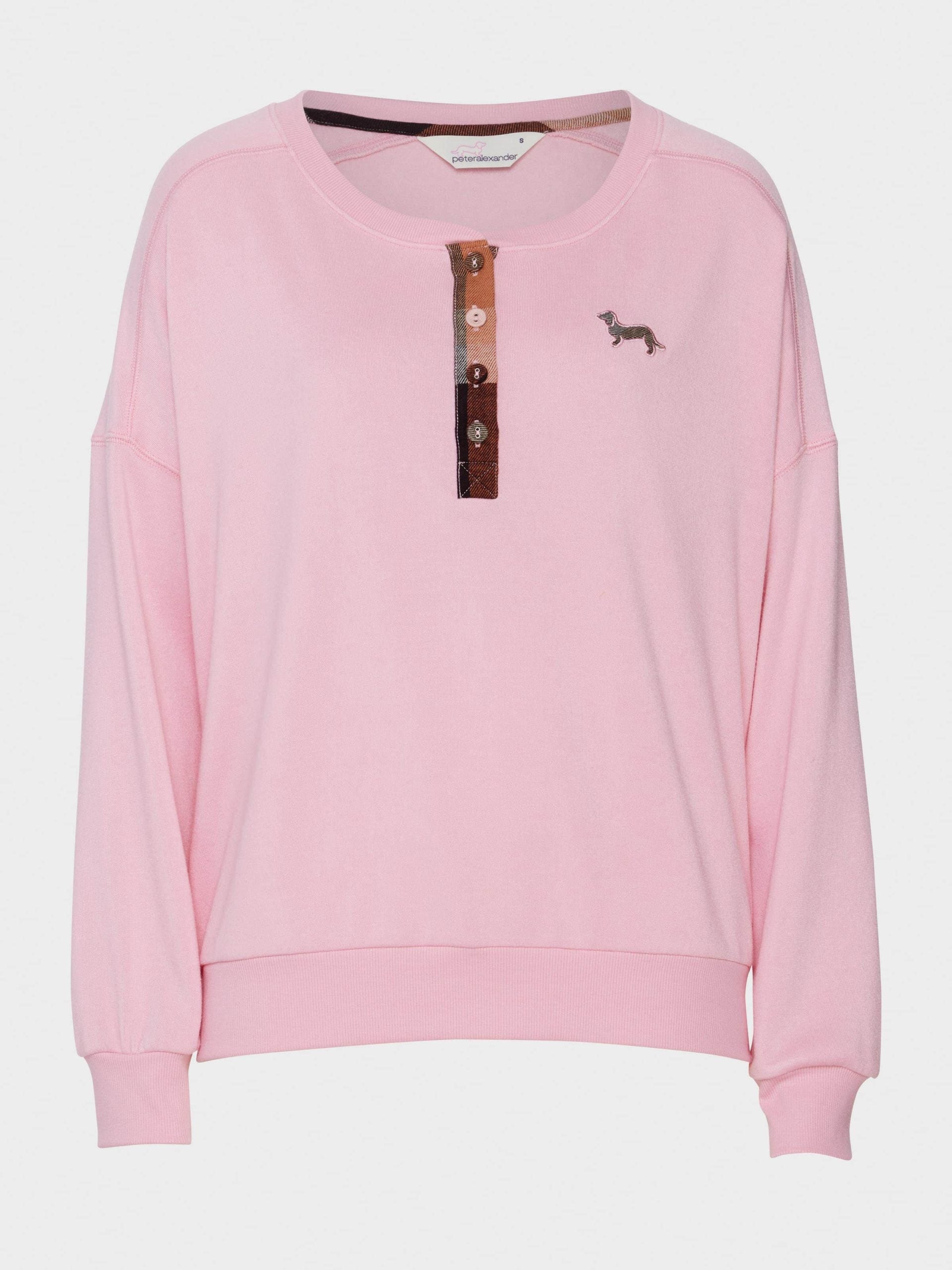 Check Henley Sweater pink image 3