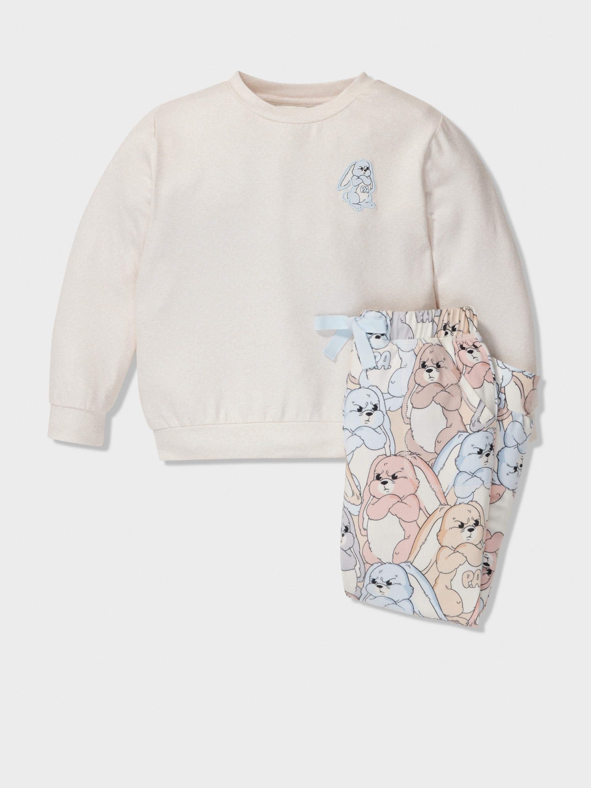 Jnr Kids Grumpy Bunny Pj Set multi image 0