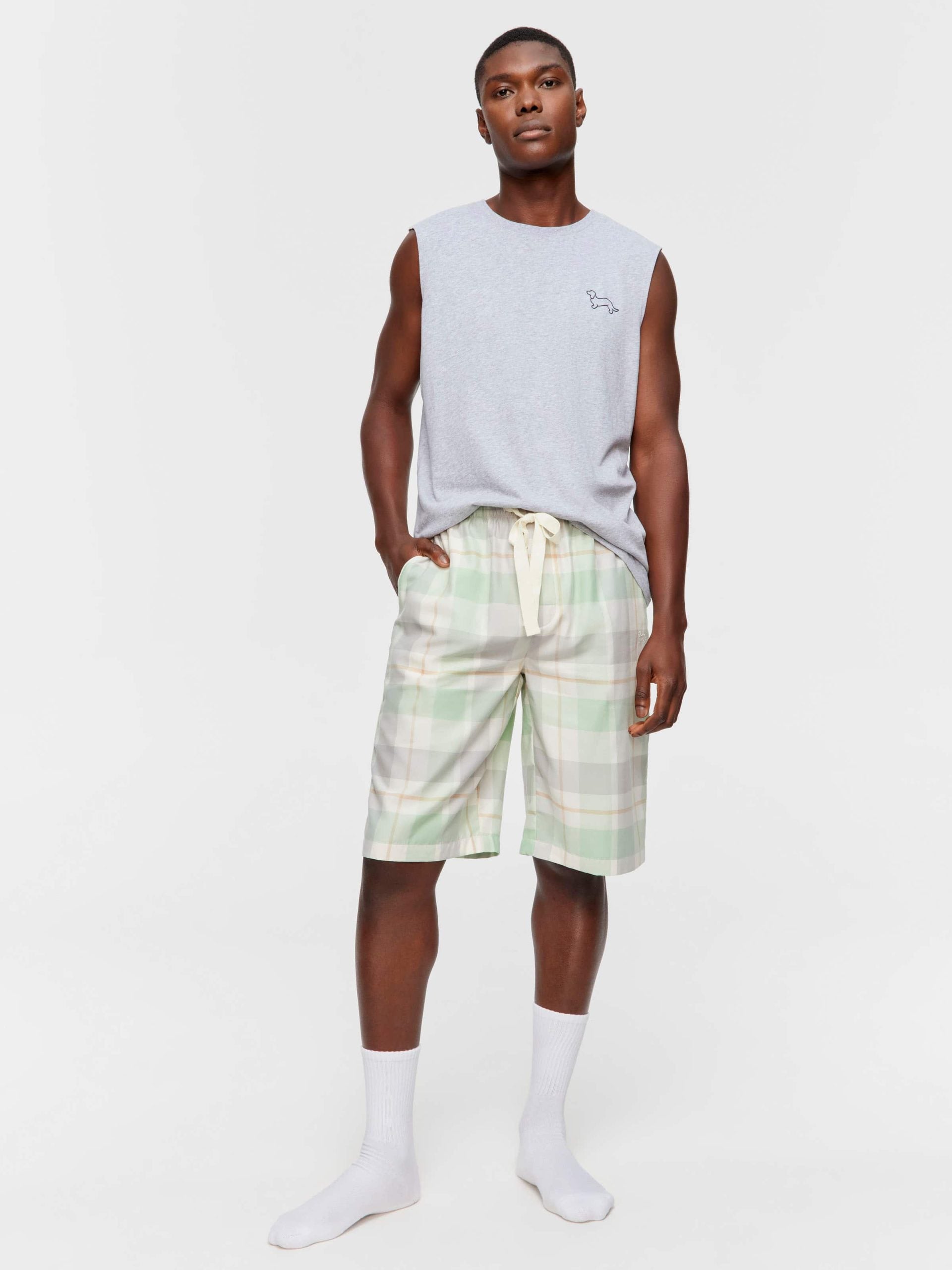 Mint Check Sleep Short multi image 2