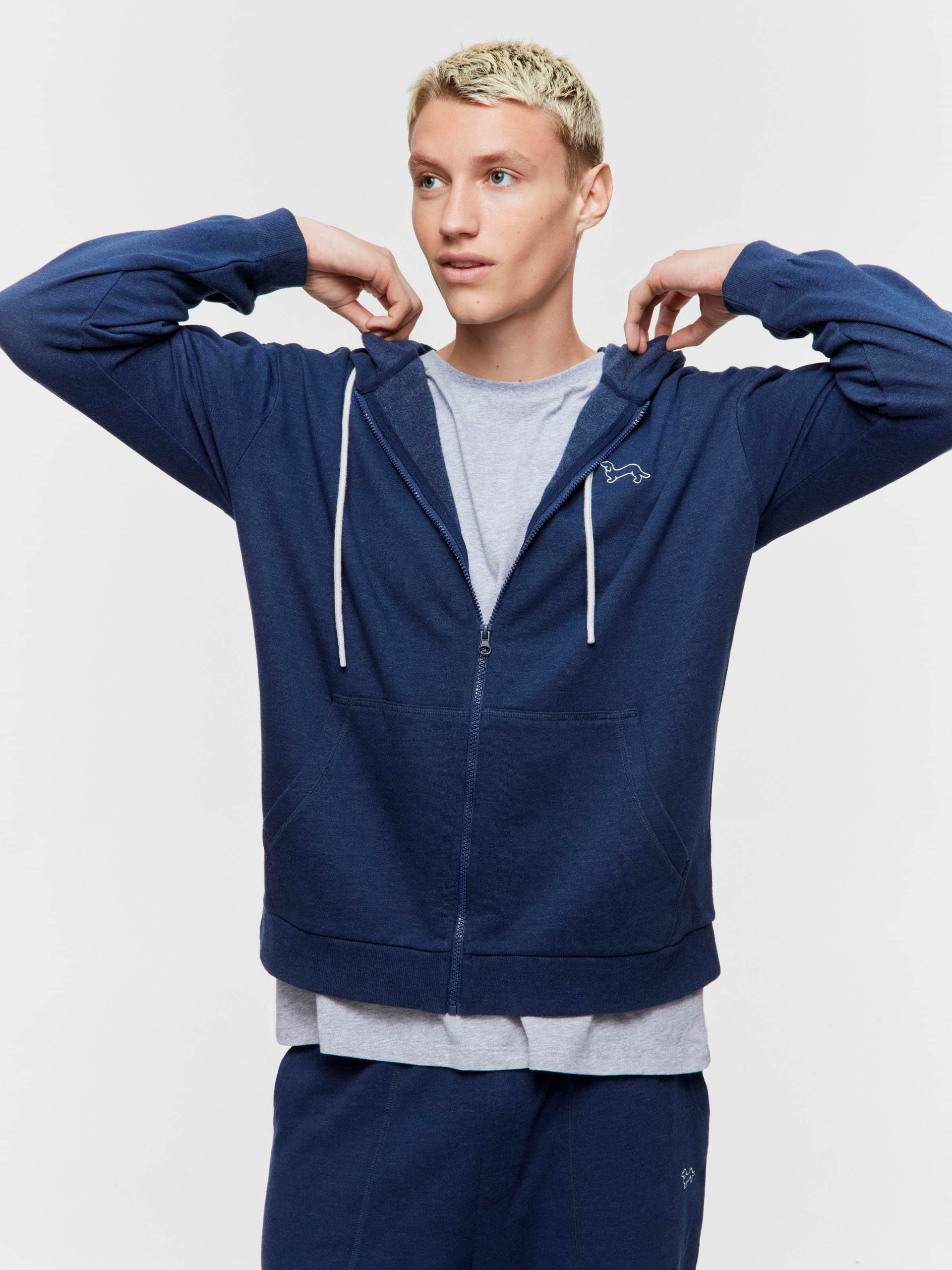 Navy Fleece Zip Hoodie navy image 0
