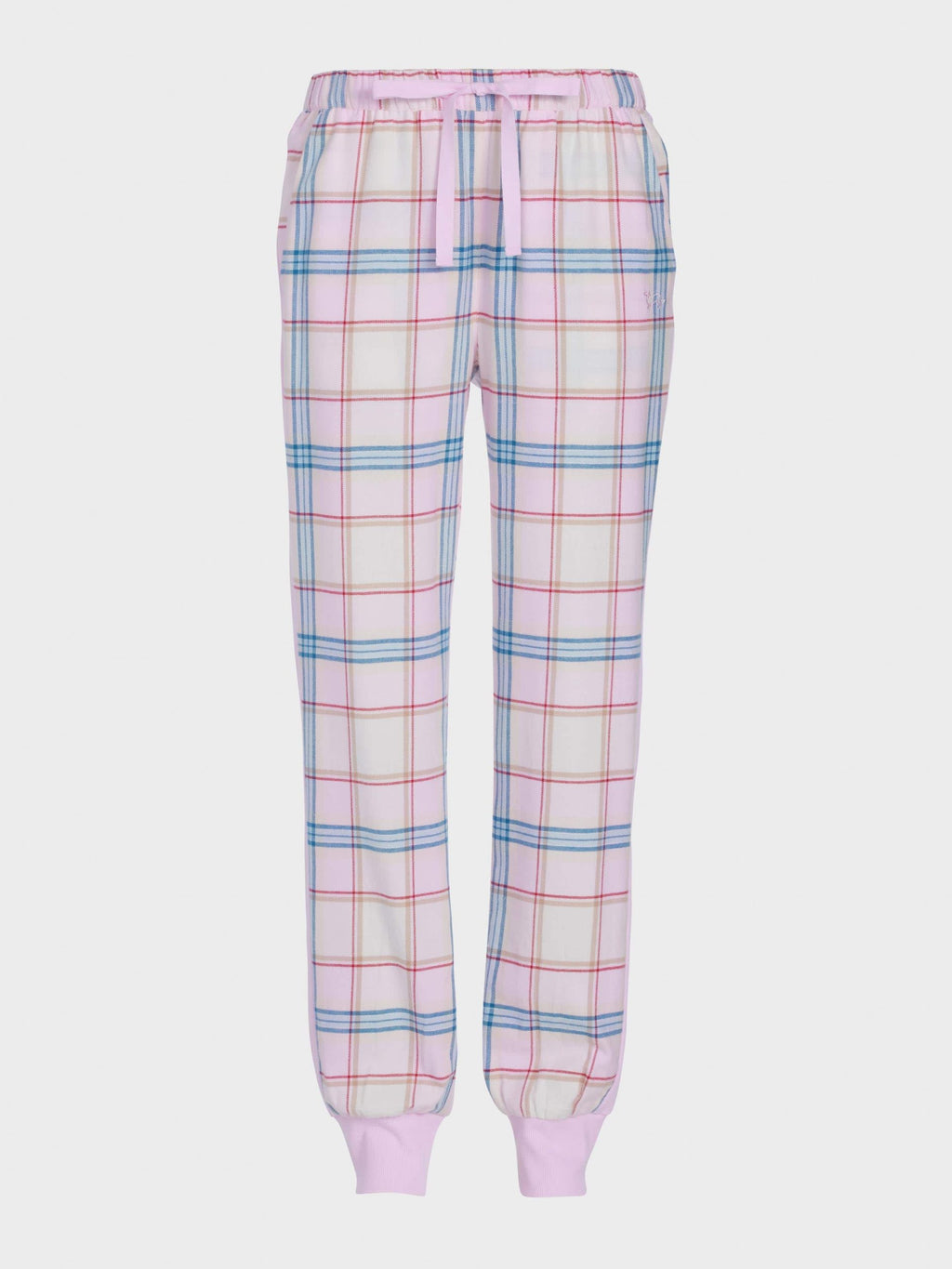Check Pink & Navy Flannelette Cuff Pj Pant multi image 3