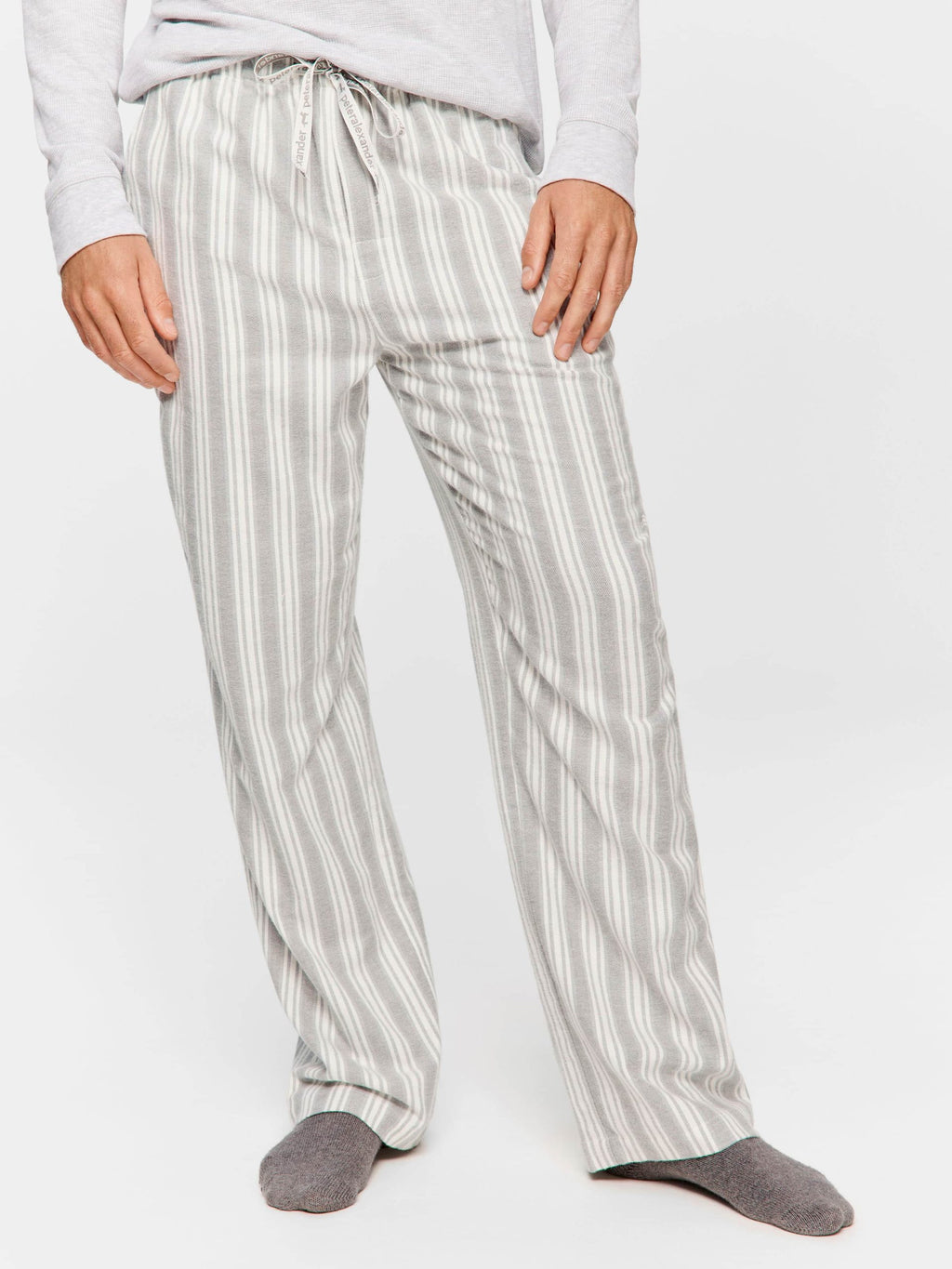 Grey Stripe Flannelette Pj Pant multi image 2