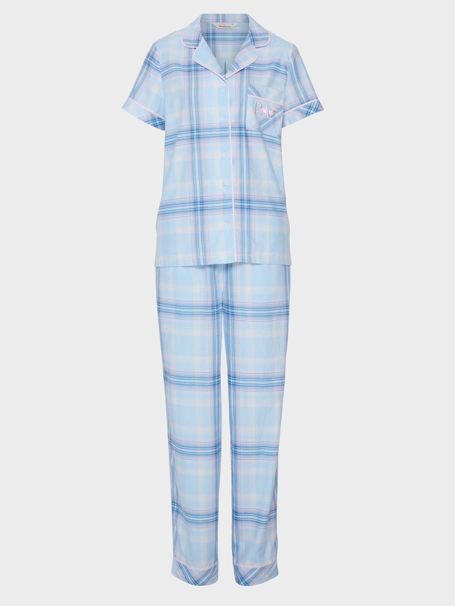 Blue Check 100% Cotton Pj Set multi image 3