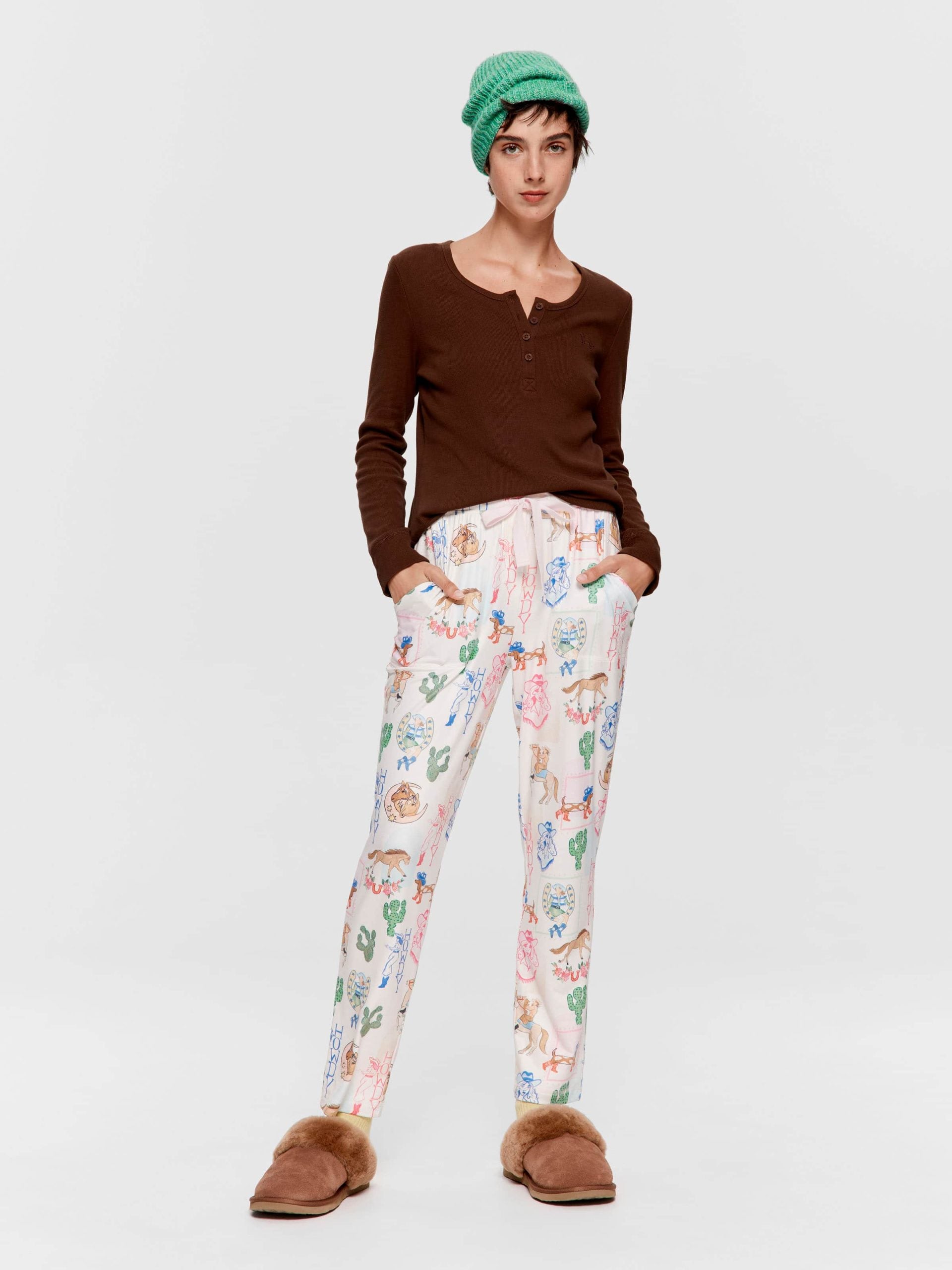 Western Plush Tapered Pj Pant Multi image 1