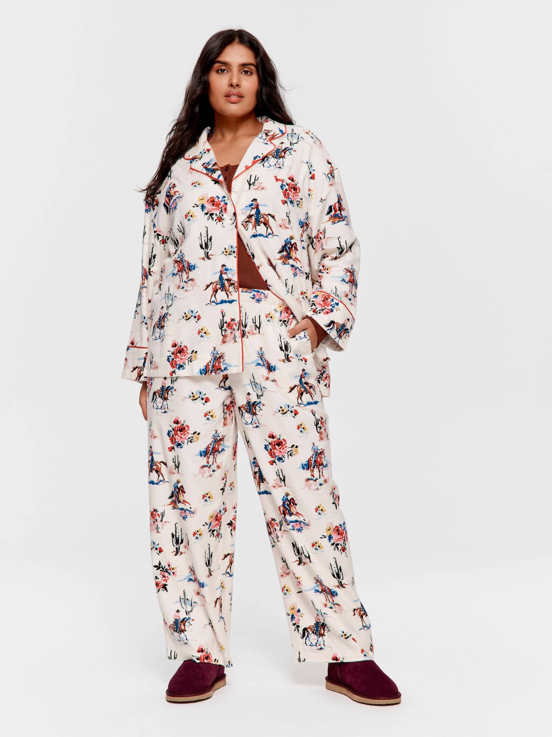 P.A. Plus Cowboy Bamboo Flannelette Classic Pj Set Multi image 0