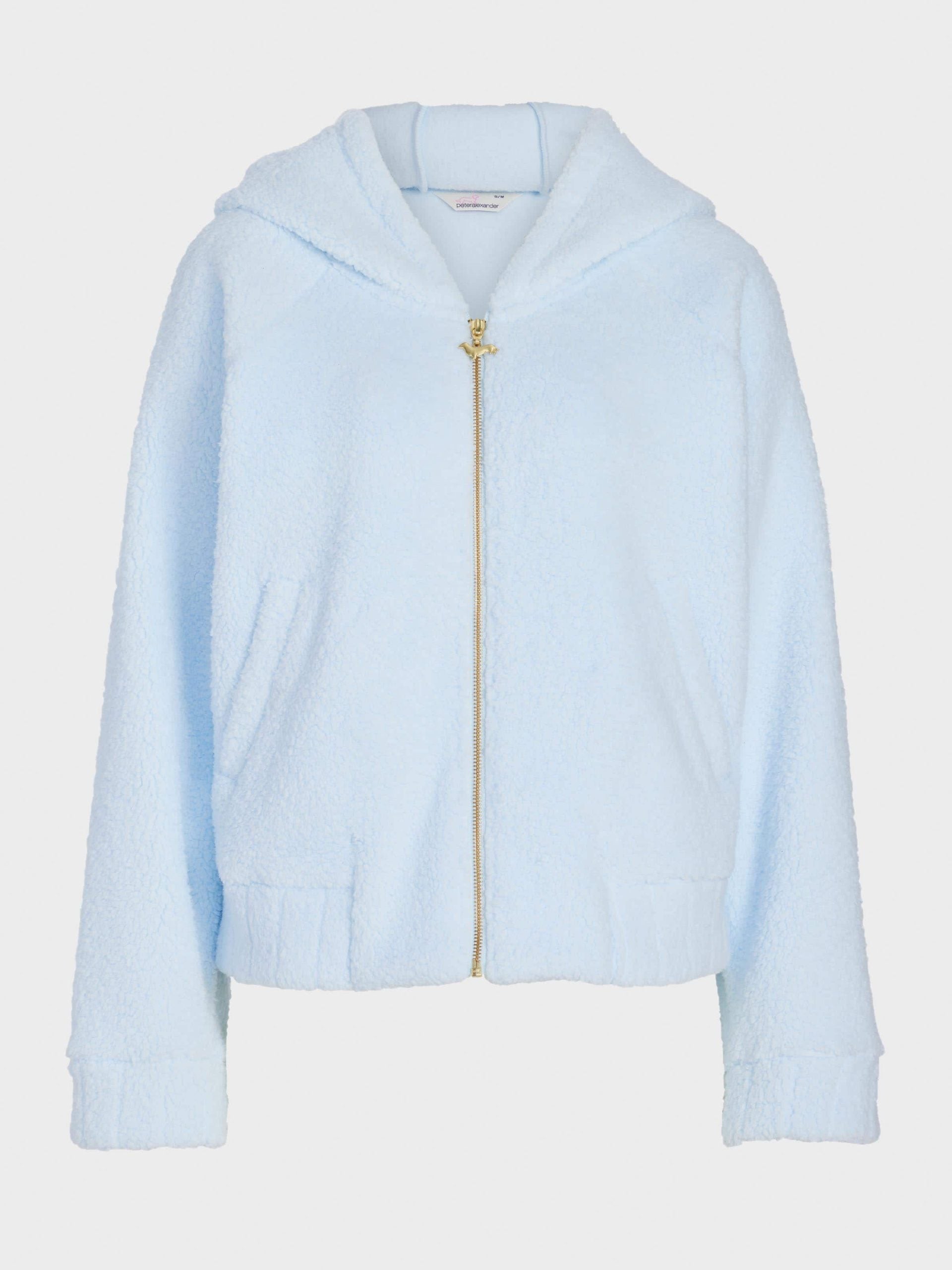 Blue Fleece Hooded Jacket paleblue image 3
