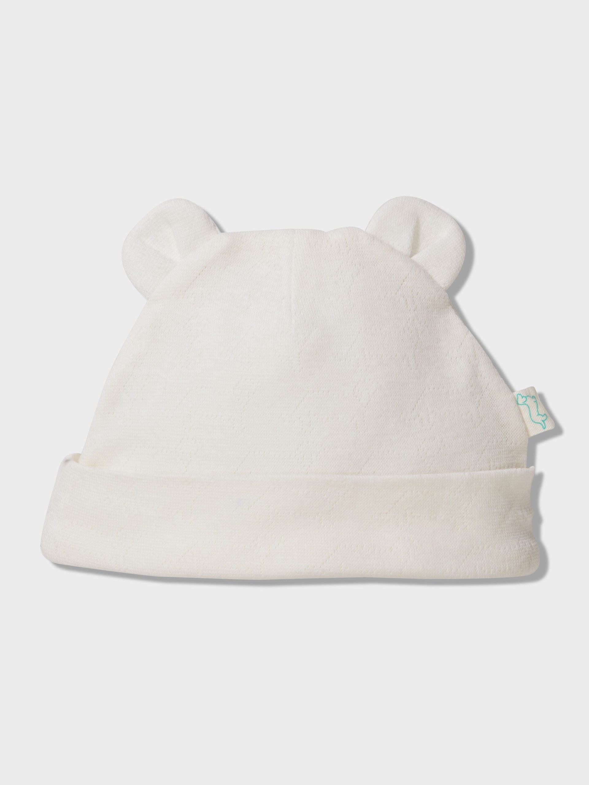 Baby Organic Penny Print Beanie & Booties Set white image 1