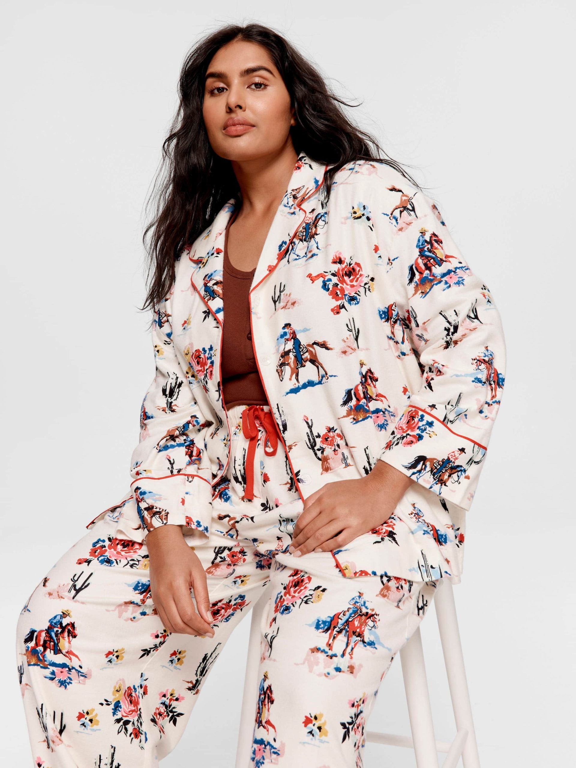 P.A. Plus Cowboy Bamboo Flannelette Classic Pj Set Multi image 3