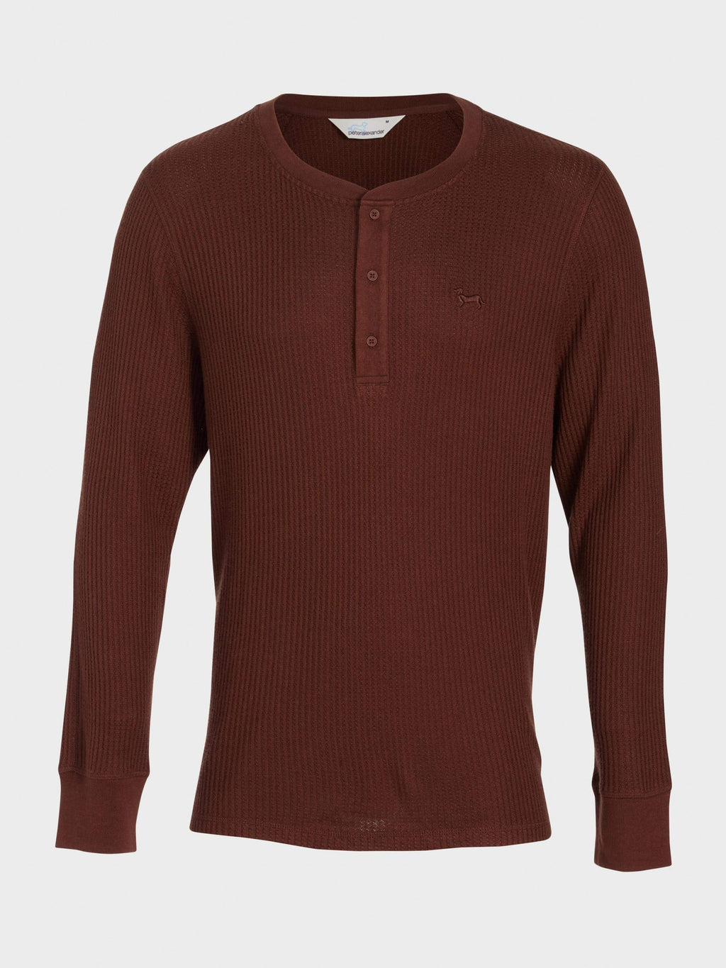 Chocolate Brown Waffle Henley brown image 3