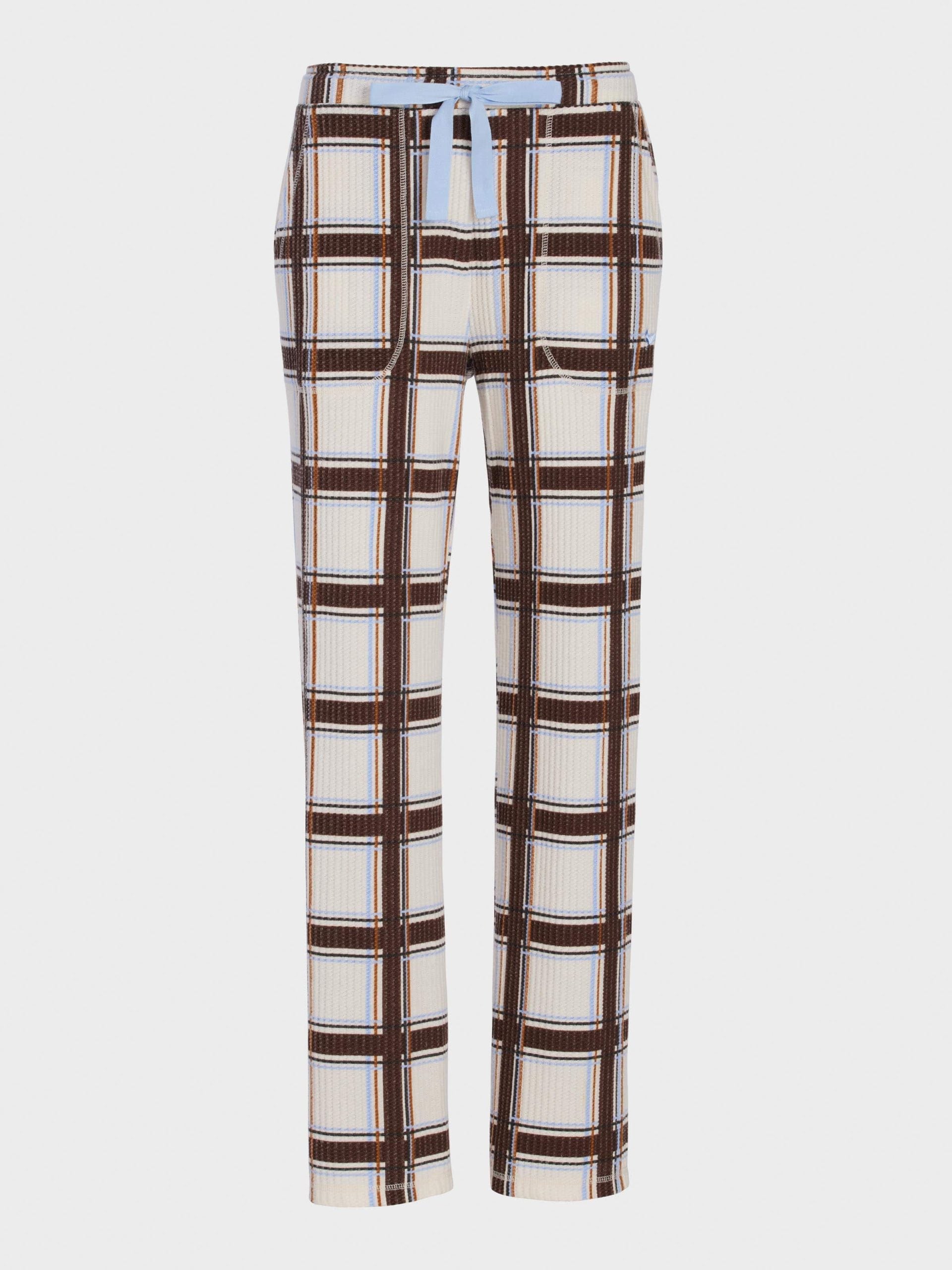 Brushed Waffle Check Wide Leg Pj Pant Multi image 3