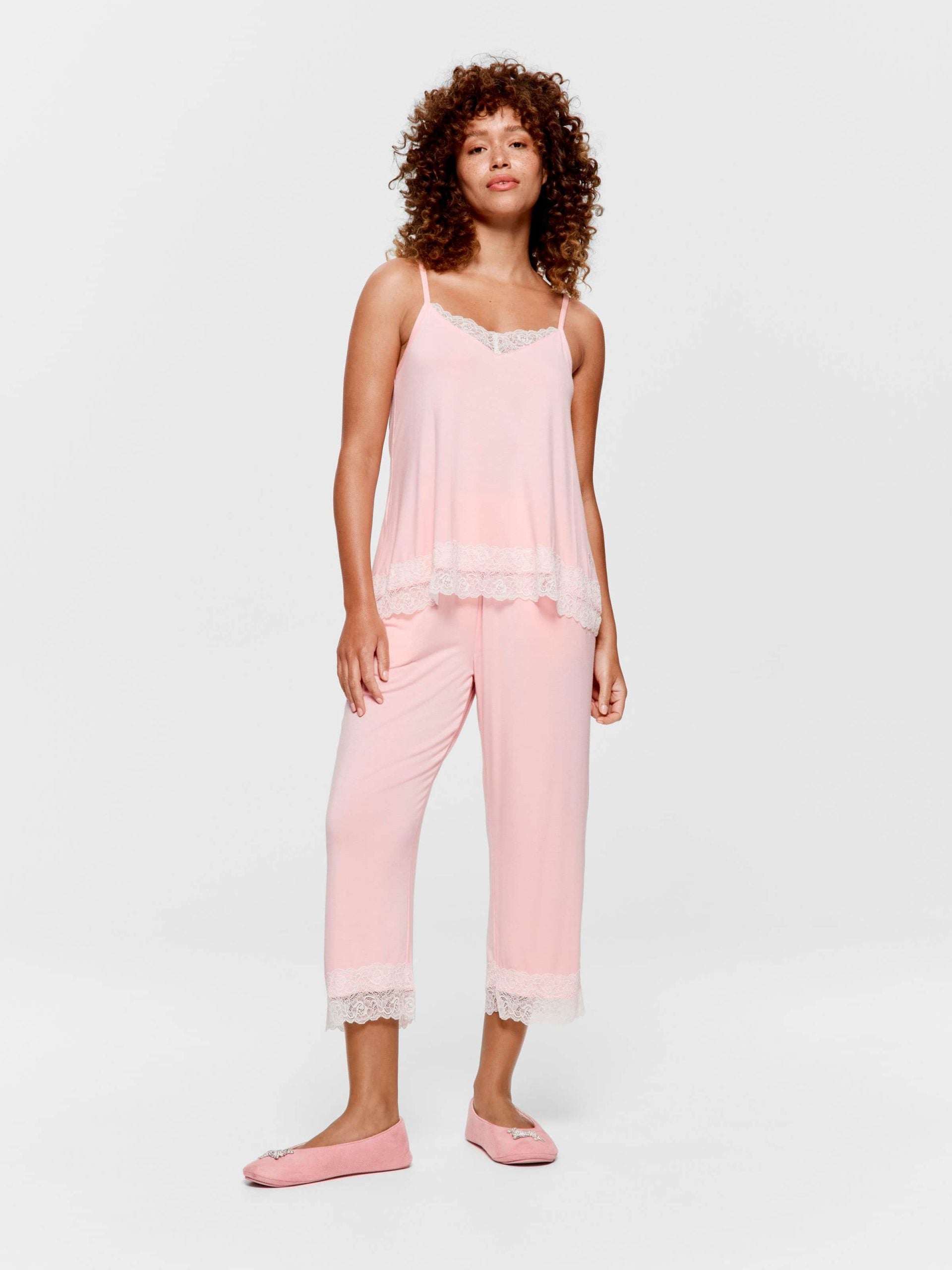 Pink Bamboo Jersey Lace Cami palepink image 2