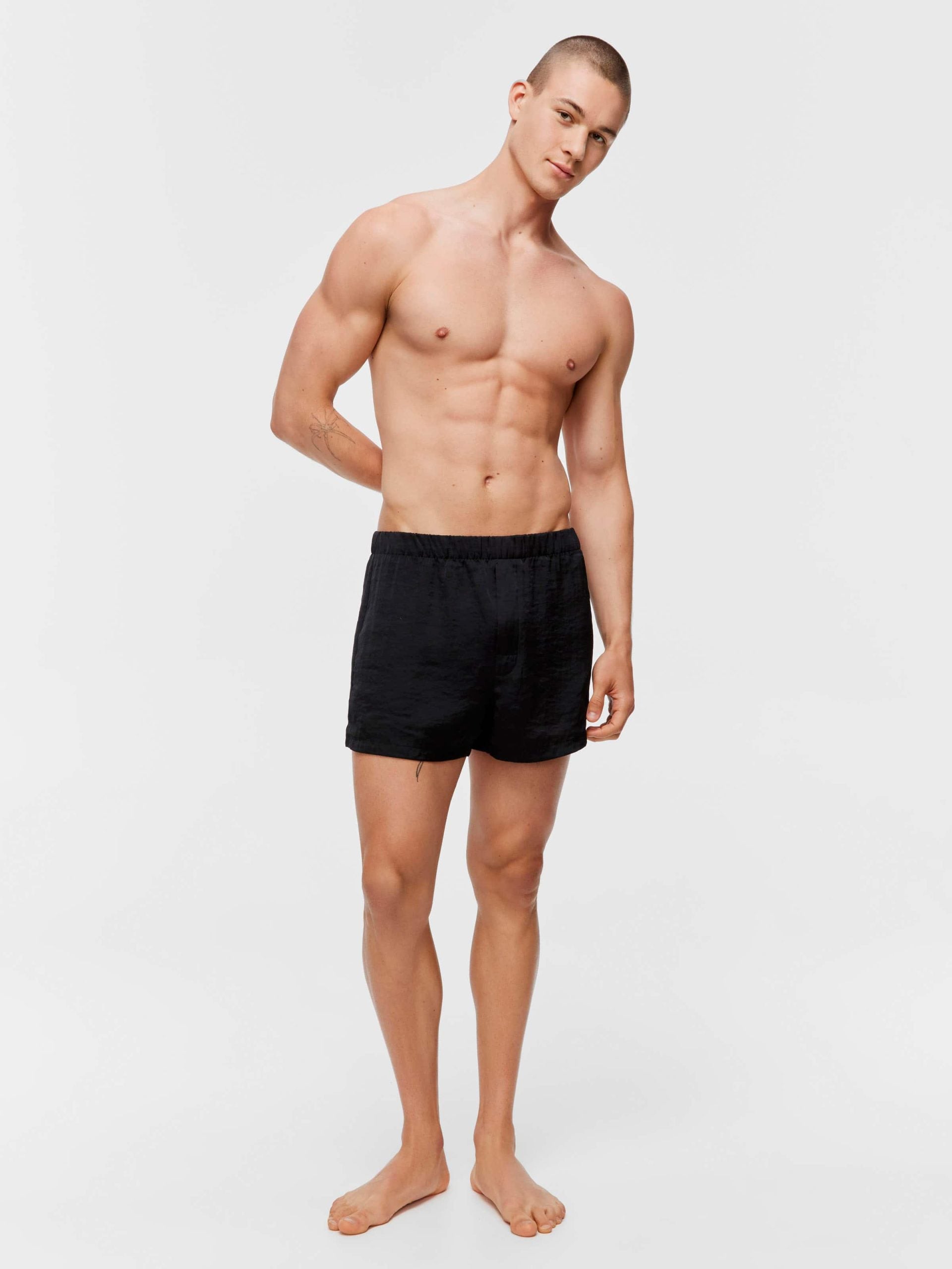 Black Satin Boxer Short black image 1